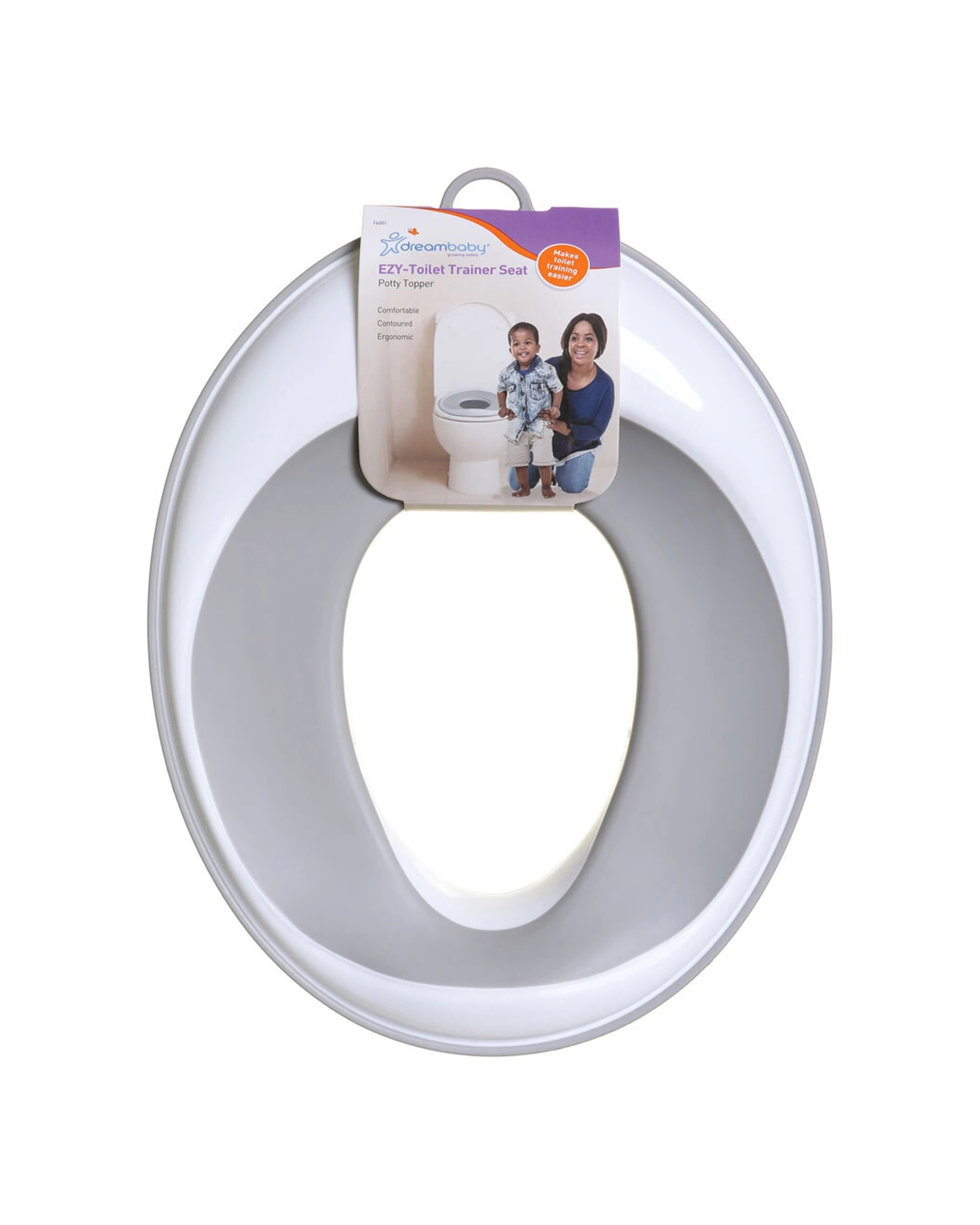 1 Dreambaby Ezy-toilet Trainer Contoured Seat Potty Topper 12m Plus 36cm X 28cm X 6cm - Grey, 1 of 3