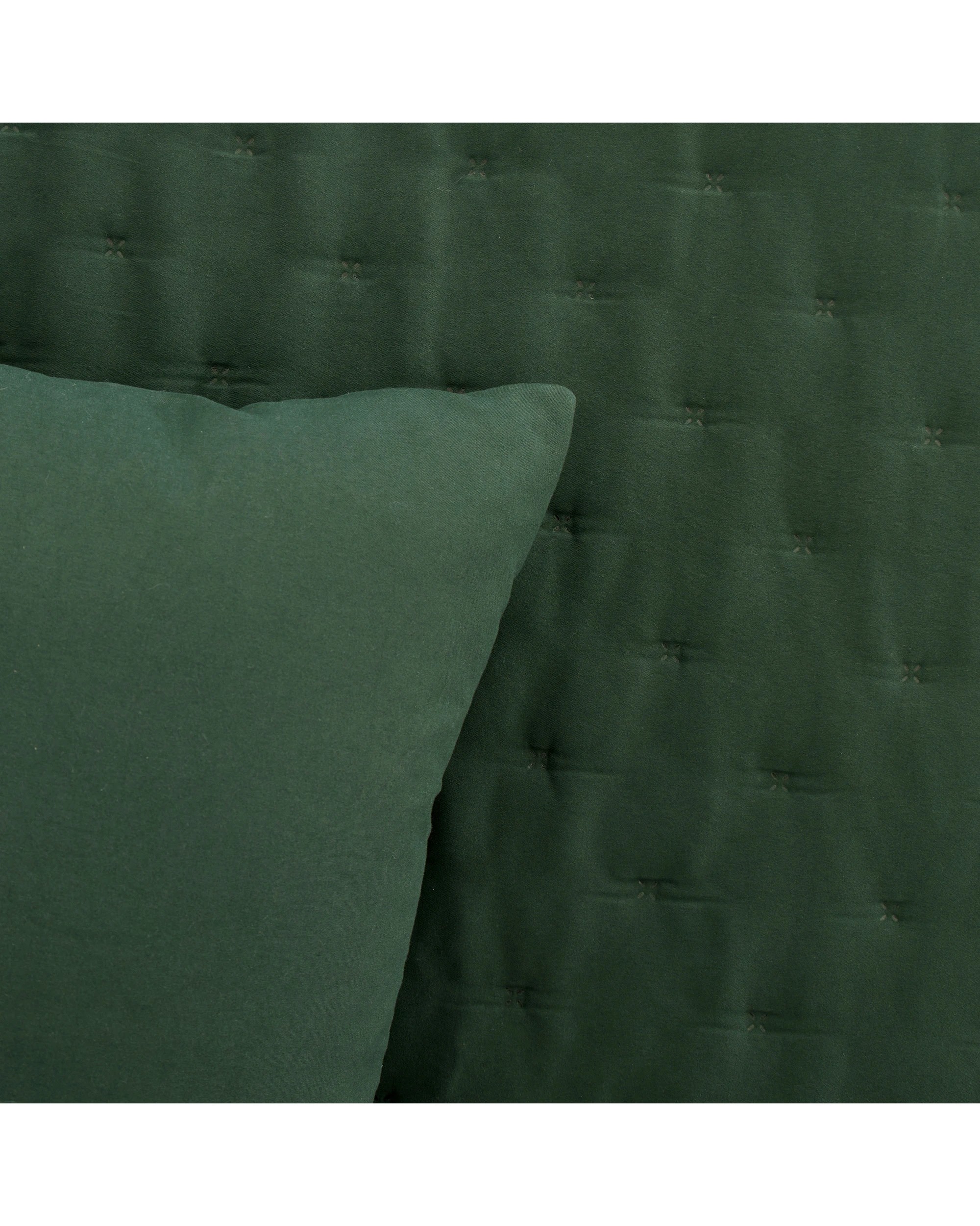 5 Dreamaker Ormond Quilted Quilt Cover Set King Single Bed - King Single Bed - Forest Green, 5 of 9