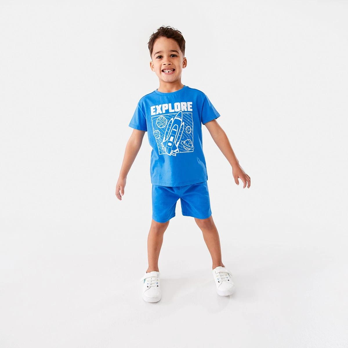 5 Cotton Knit Shorts Fren Blue, 5 of 8