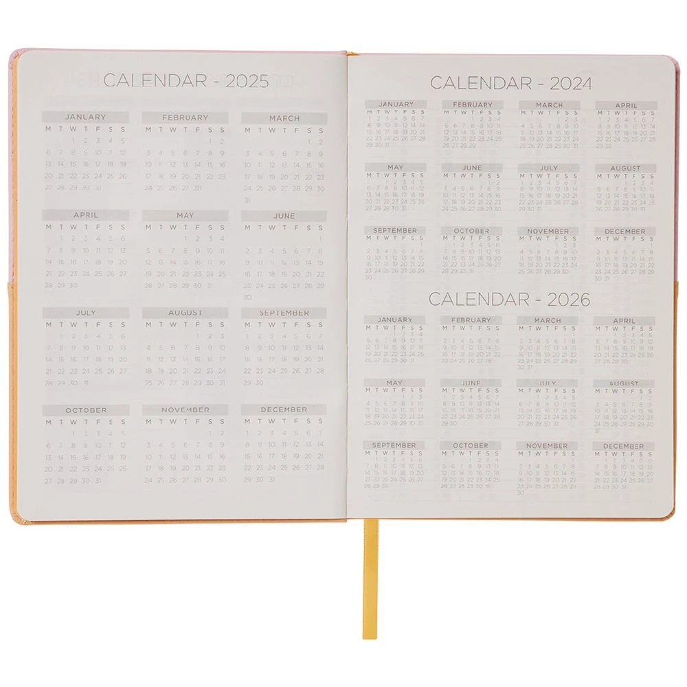 4 Otto A5 Week to View Two-tone Undated Diary 65 page Pink, 4 of 7