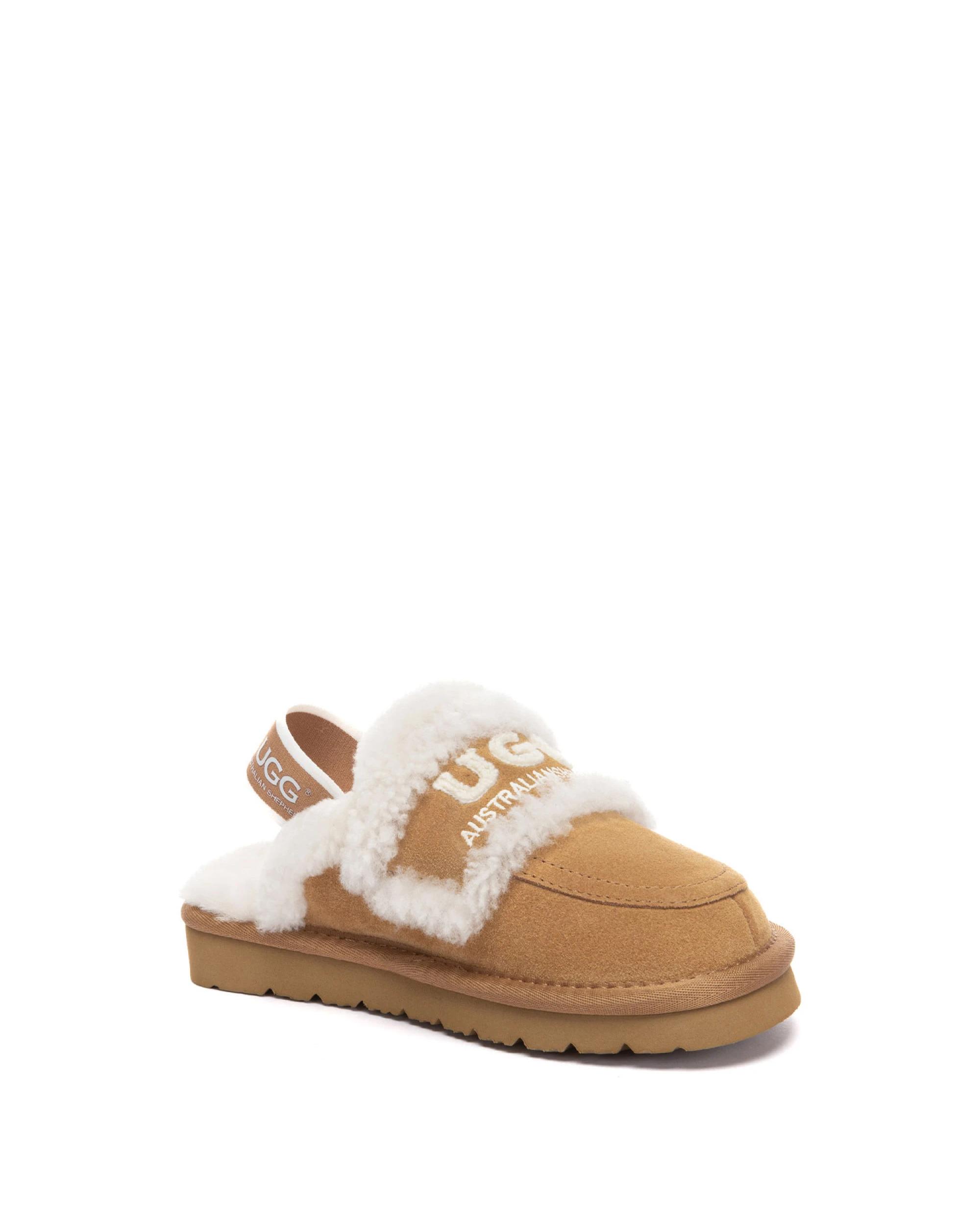 2 Australian Shepherd UGG Kids Rilee Slippers CHESTNUT, 2 of 5