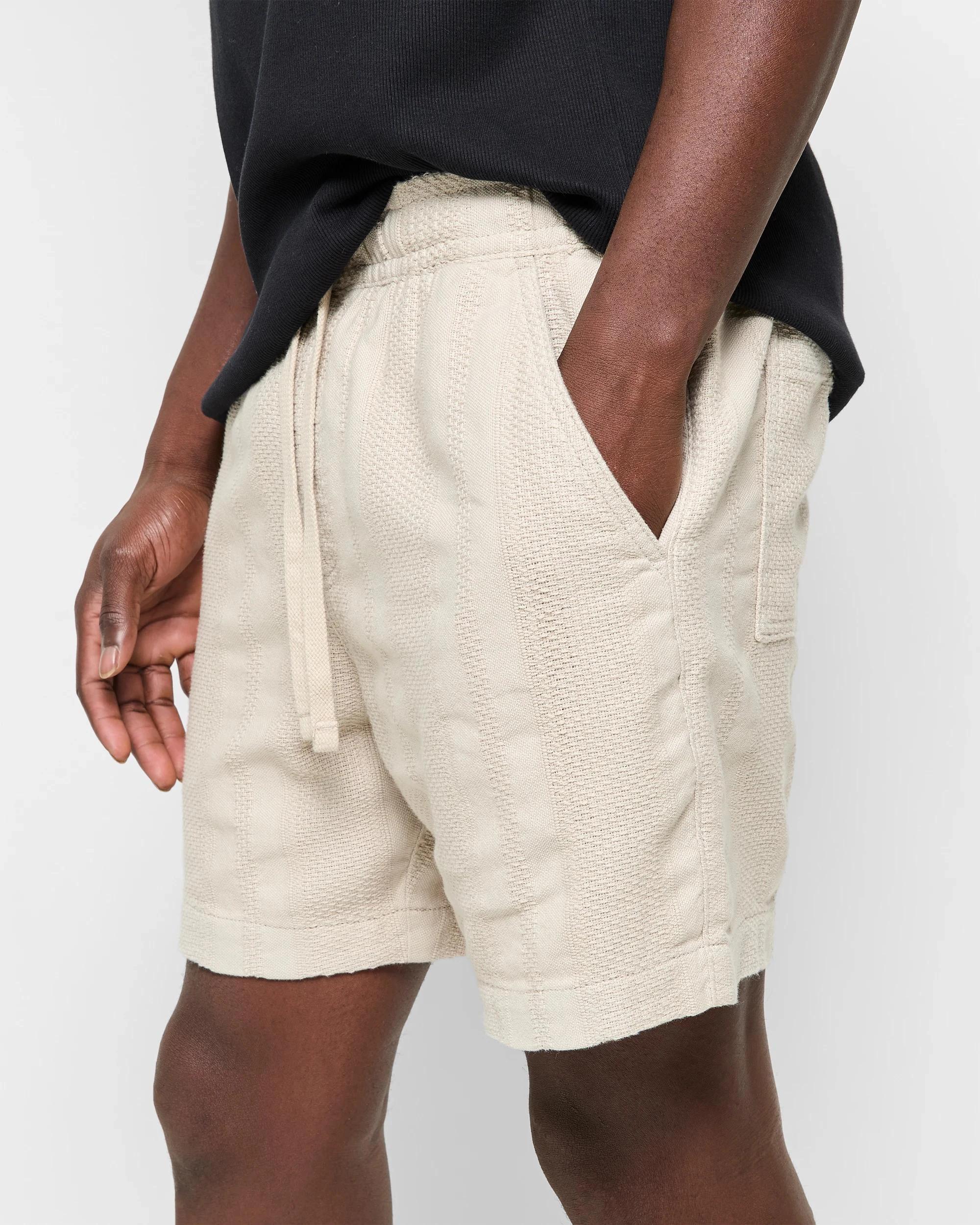 3 Australian Cotton Textured Knit Shorts - Commons BONE, 3 of 5