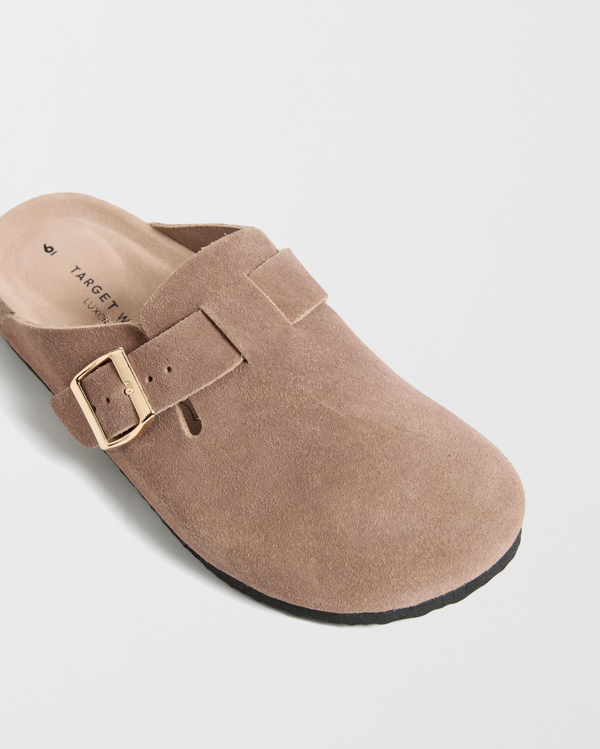 3 Target Woman Laylah Genuine Suede Leather Moulded Cork Mule Flats MOCHA, 3 of 3