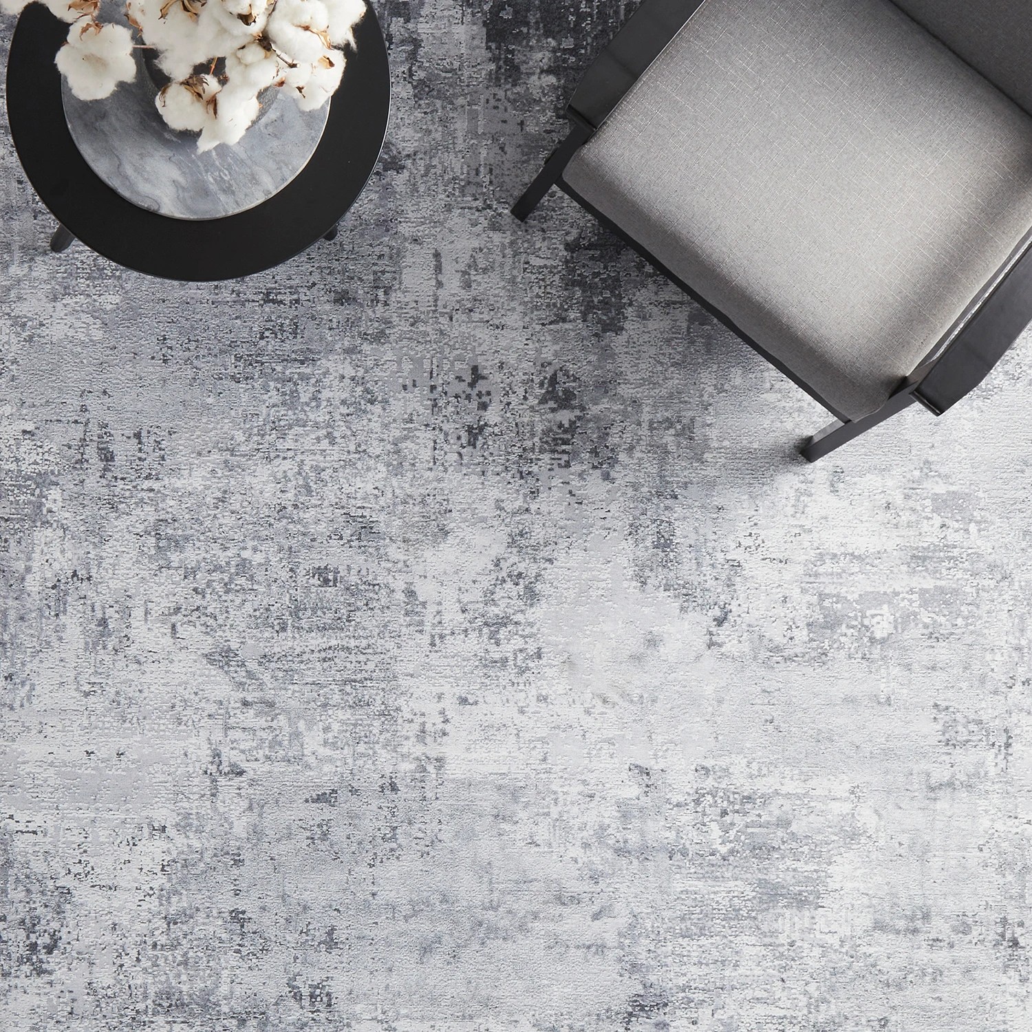 1 Common Ground Rugs Bazaar 156 140x70cm - Small Power Loomed Floor Rug - Silver, 1 of 9