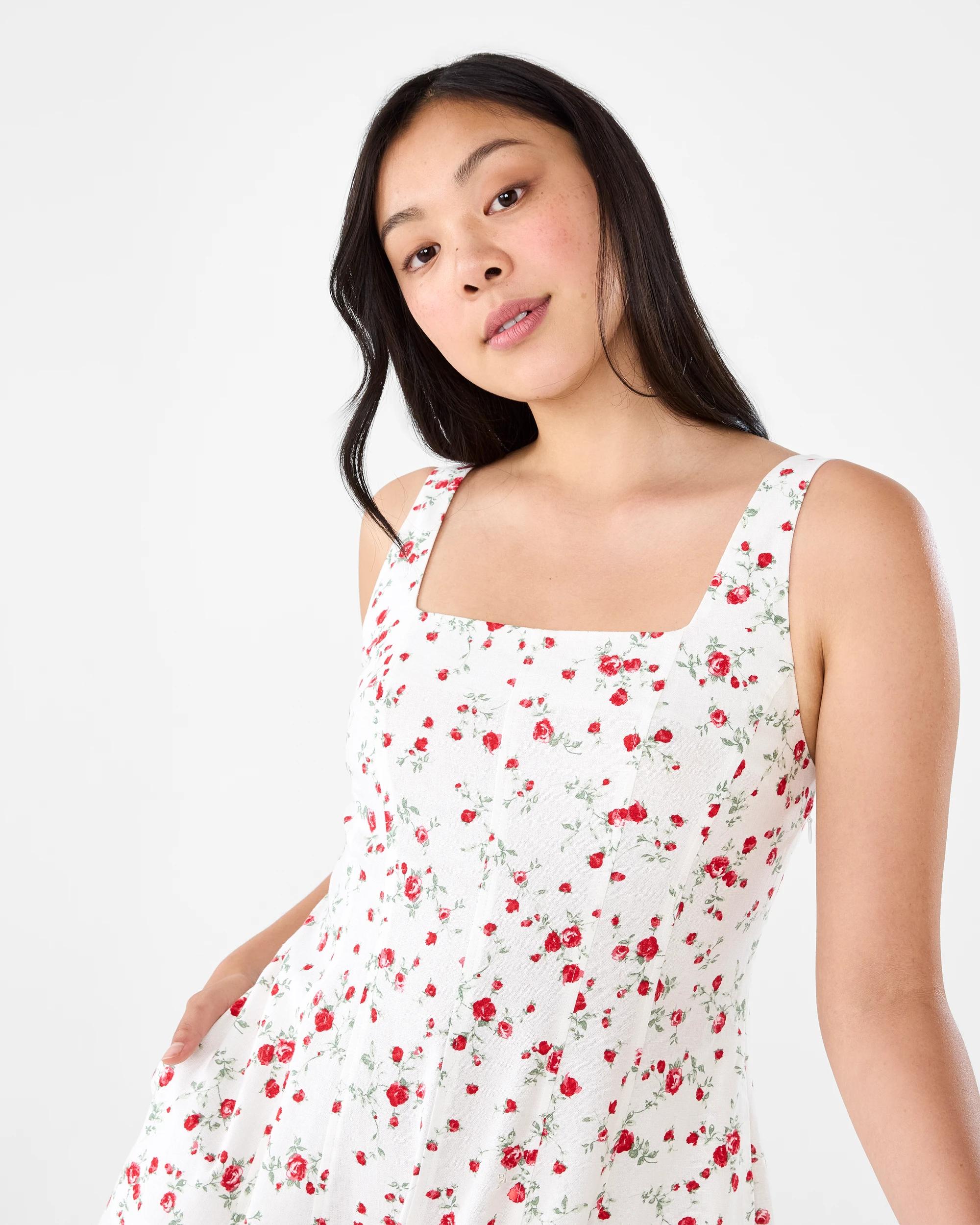 Sleeveless Square Neck Panel Midi Dress - Kmart