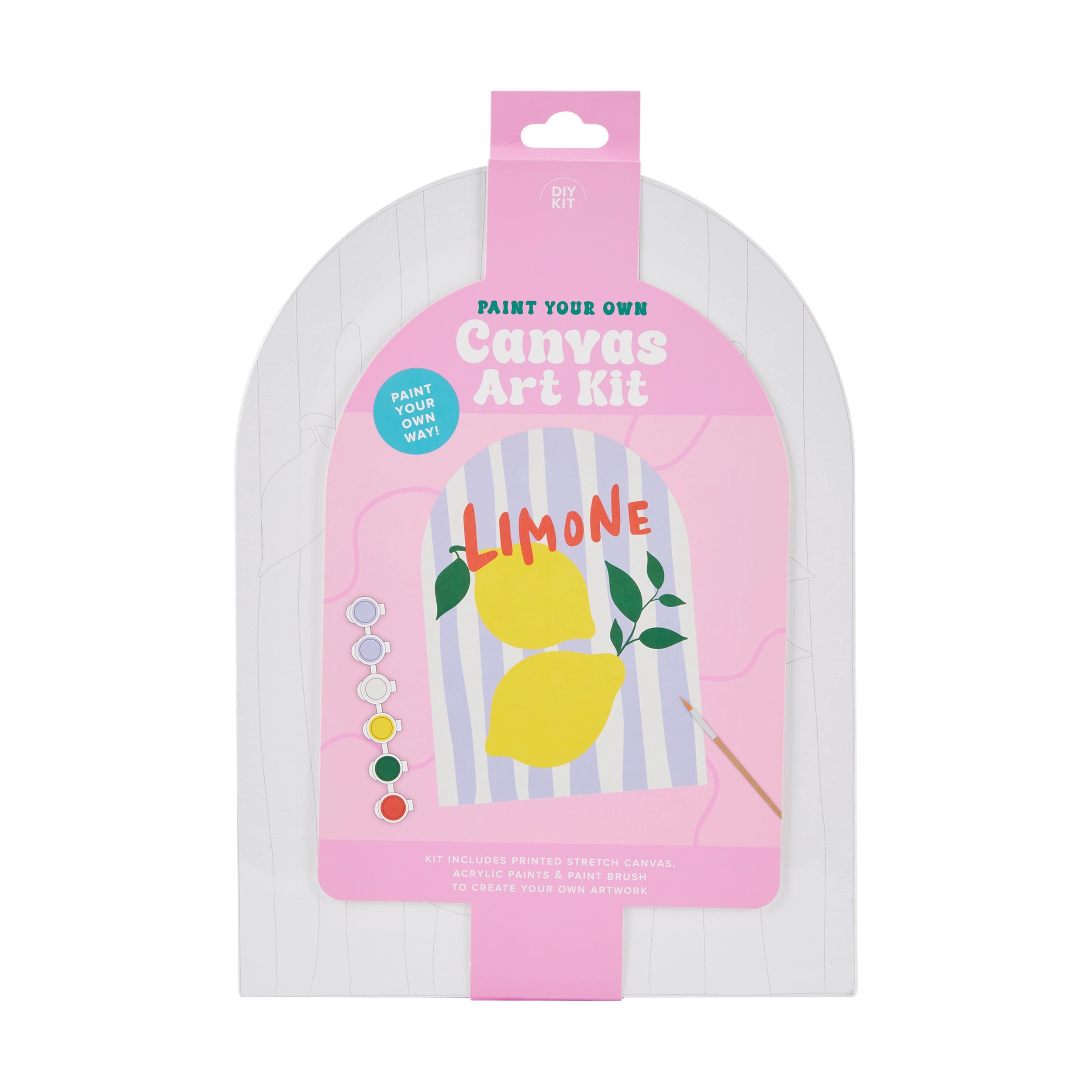1 DIY Paint Your Own Canvas Art Kit - Lemon, 1 of 4