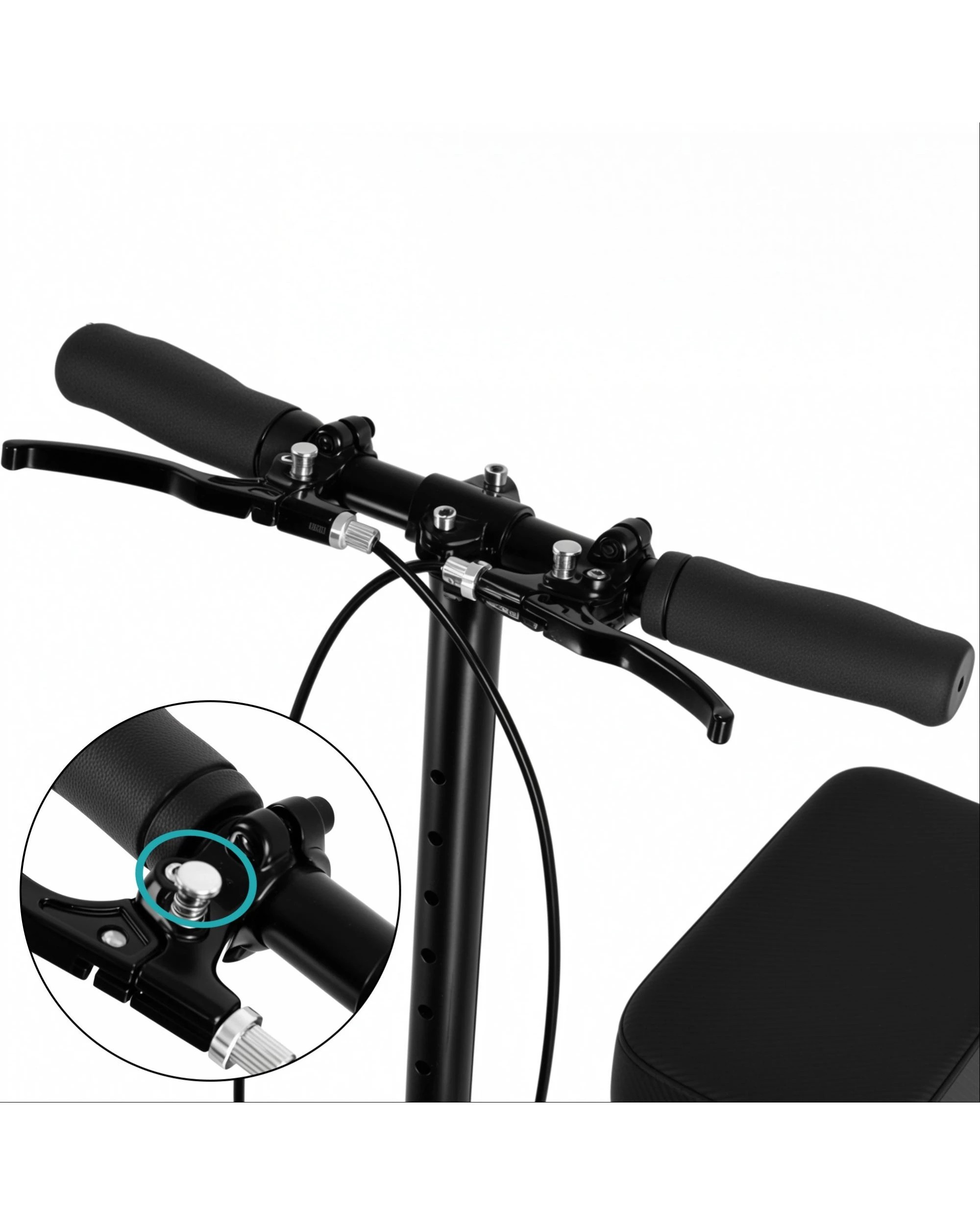 3 Advwin Knee Walker with 10" Rubber Tires - Black, 3 of 8