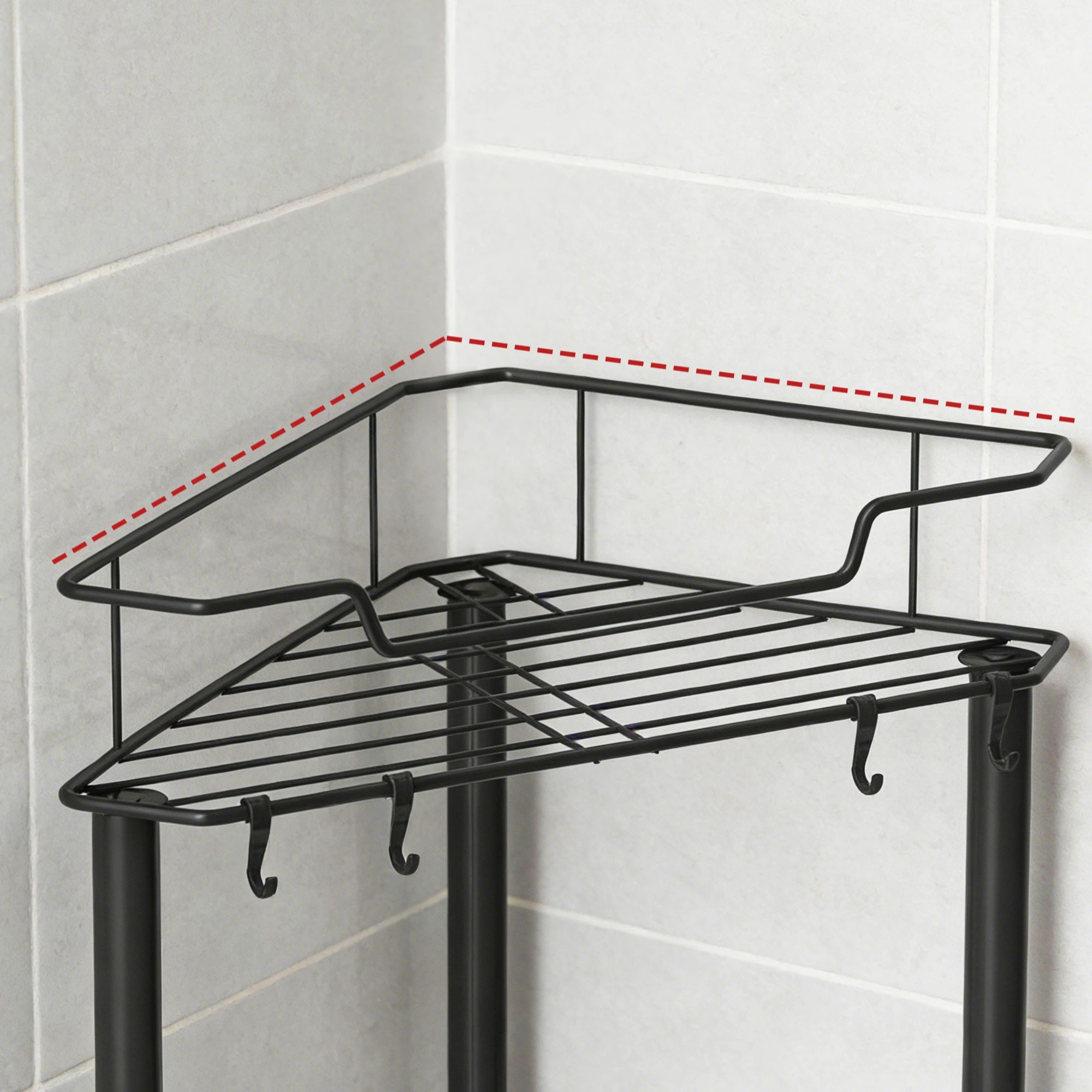 5 Artiss 2x Floor Standing Shower Caddy 4 Tier Rustproof Bathroom Storage - Black, 5 of 10