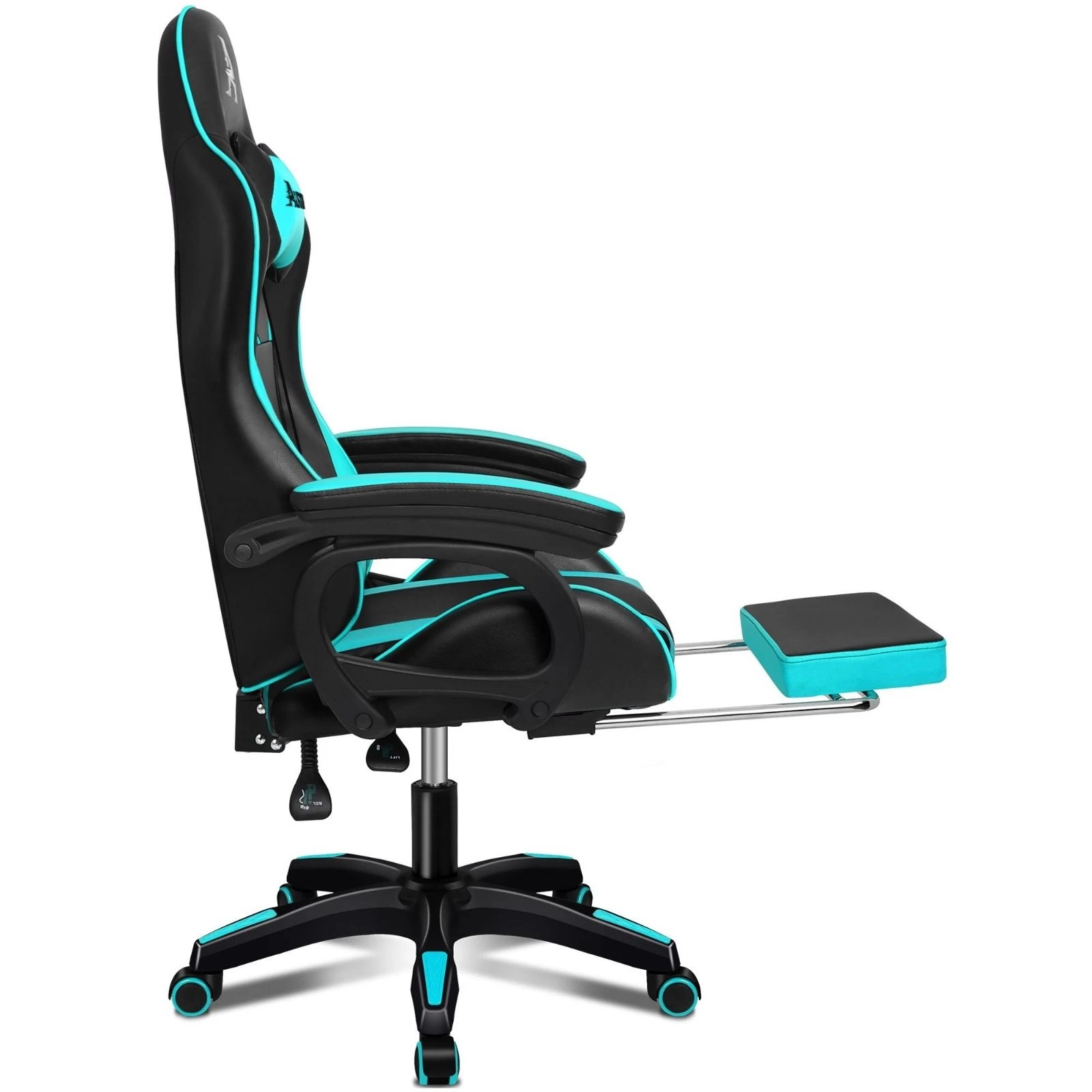 5 Alfordson Gaming Office Chair Massage Racing Computer Seat Footrest Leather - Cyan, 5 of 10
