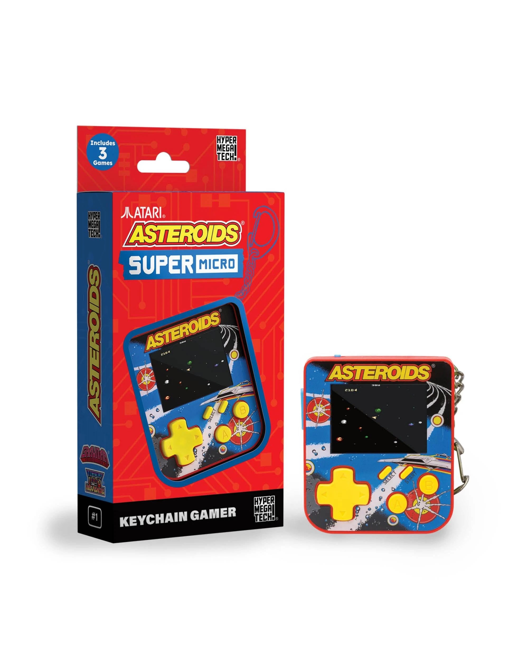 1 Super Micro Asteroids Gamer Keychain, 1 of 5