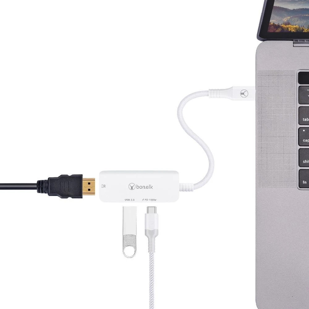4 Bonelk USB-C 3-in-1 Multiport Hub White, 4 of 6