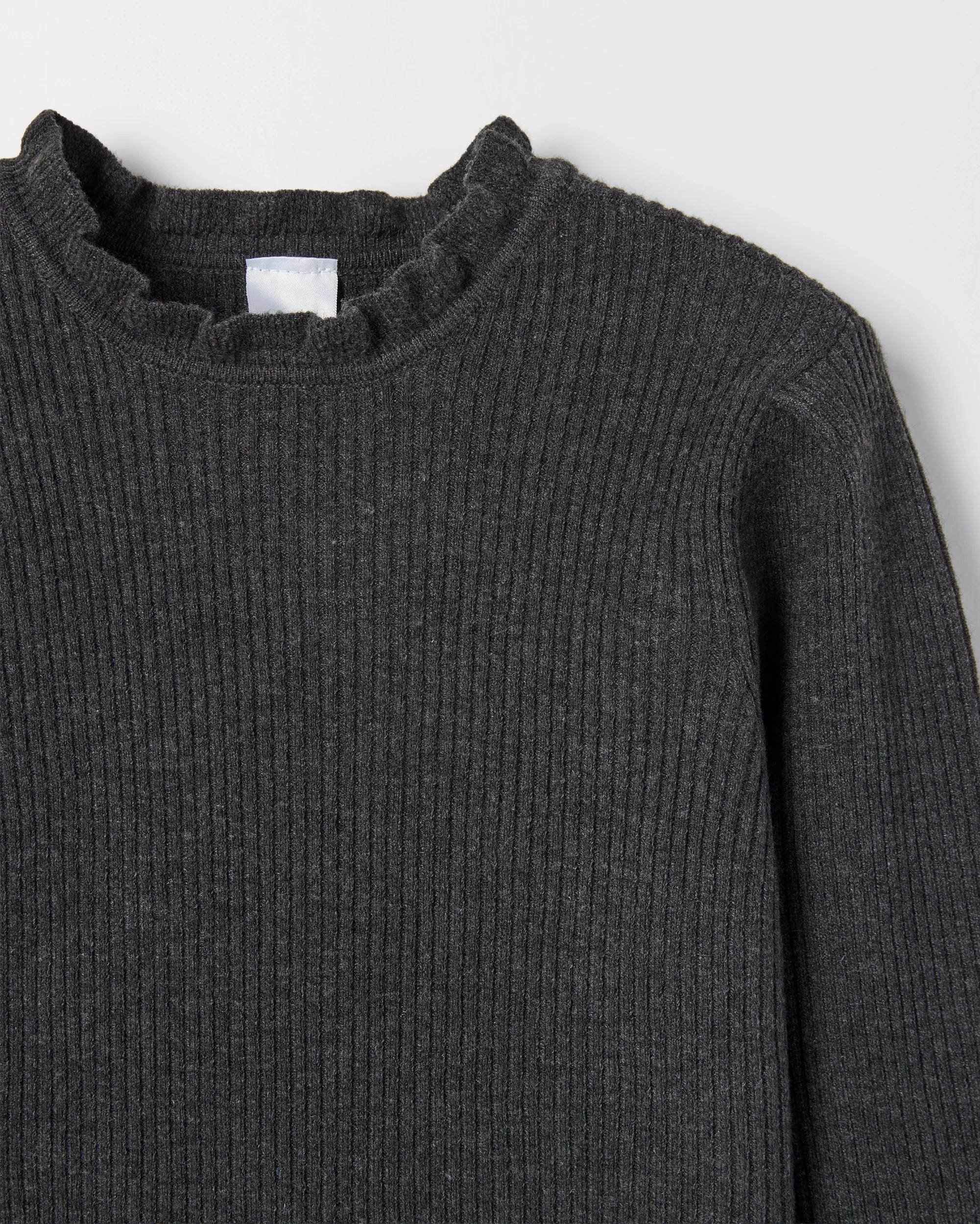 7 Target Kids Long Sleeve Rib Knit Top CHARCOAL, 7 of 7