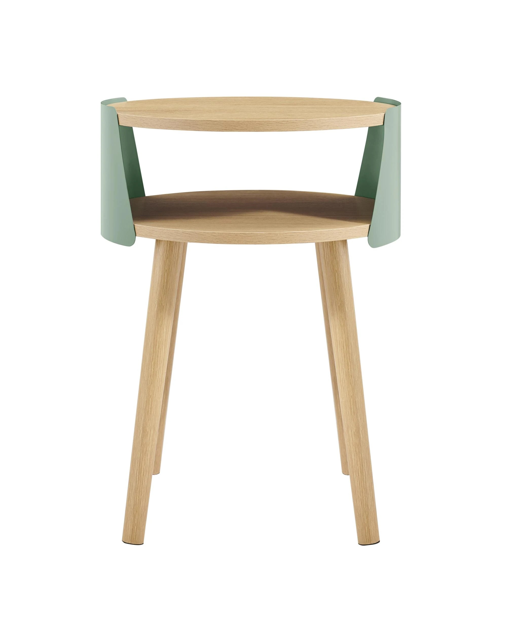 4 Kodu Side Table Bedside Shelf Round - Green, 4 of 9
