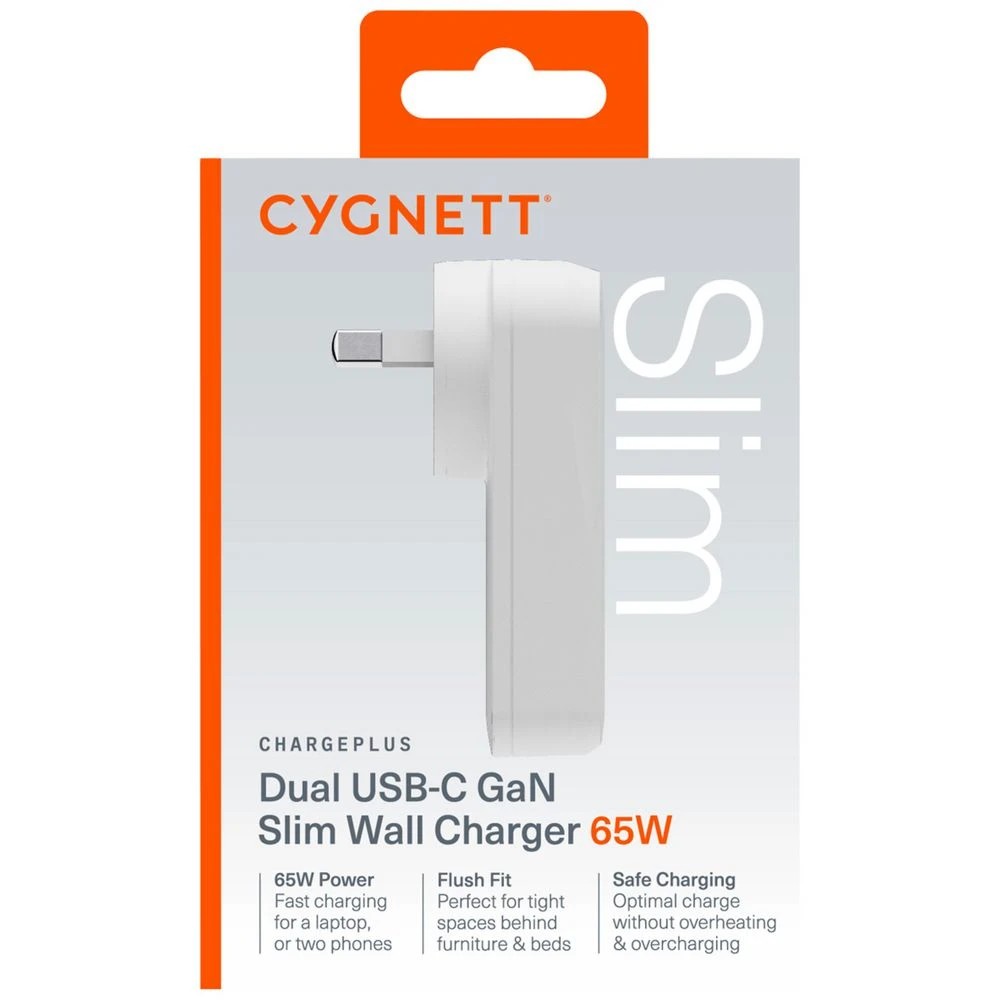 4 Cygnett ChargePlus 65W Dual USB-C Slim Wall Charger, 4 of 6