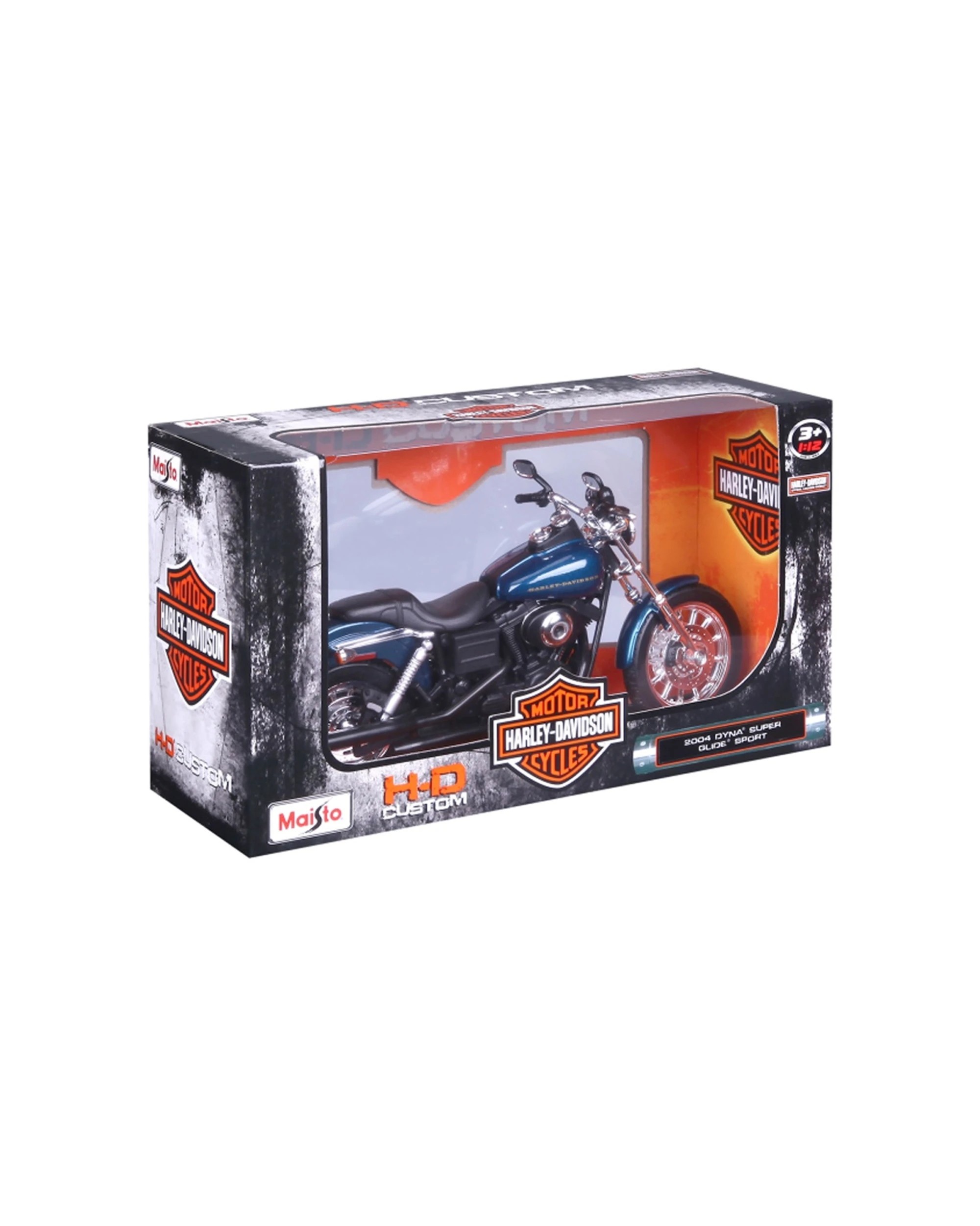 1 Maisto Motorcycle 2004 Dyna Super Glide Sport Model Replica Toy Bike - Blue, 1 of 6