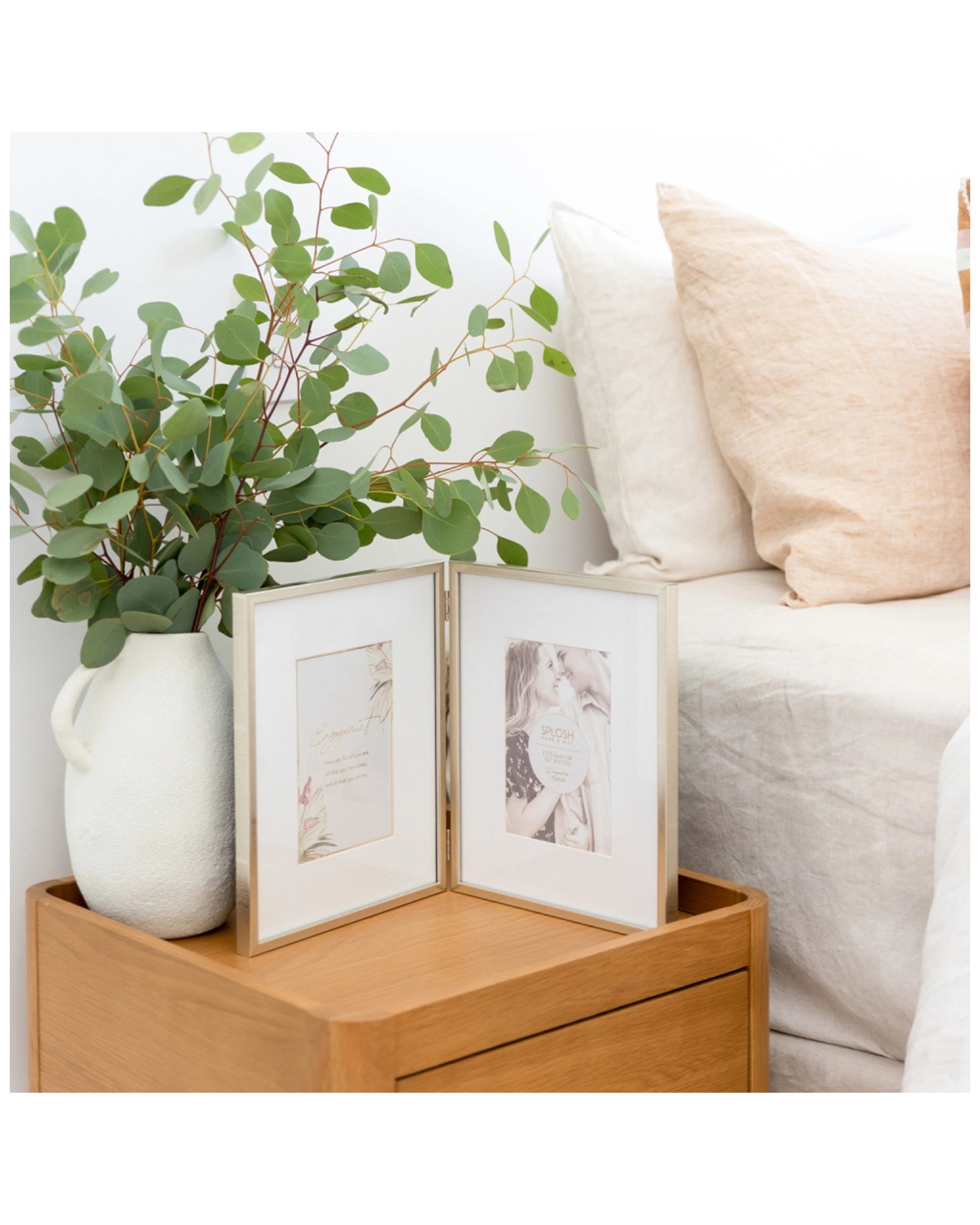 6 Splosh Wedding 5x7'' Picture/photo Double Frame Standing Tabletop Home Decor
 - Gold, 6 of 6