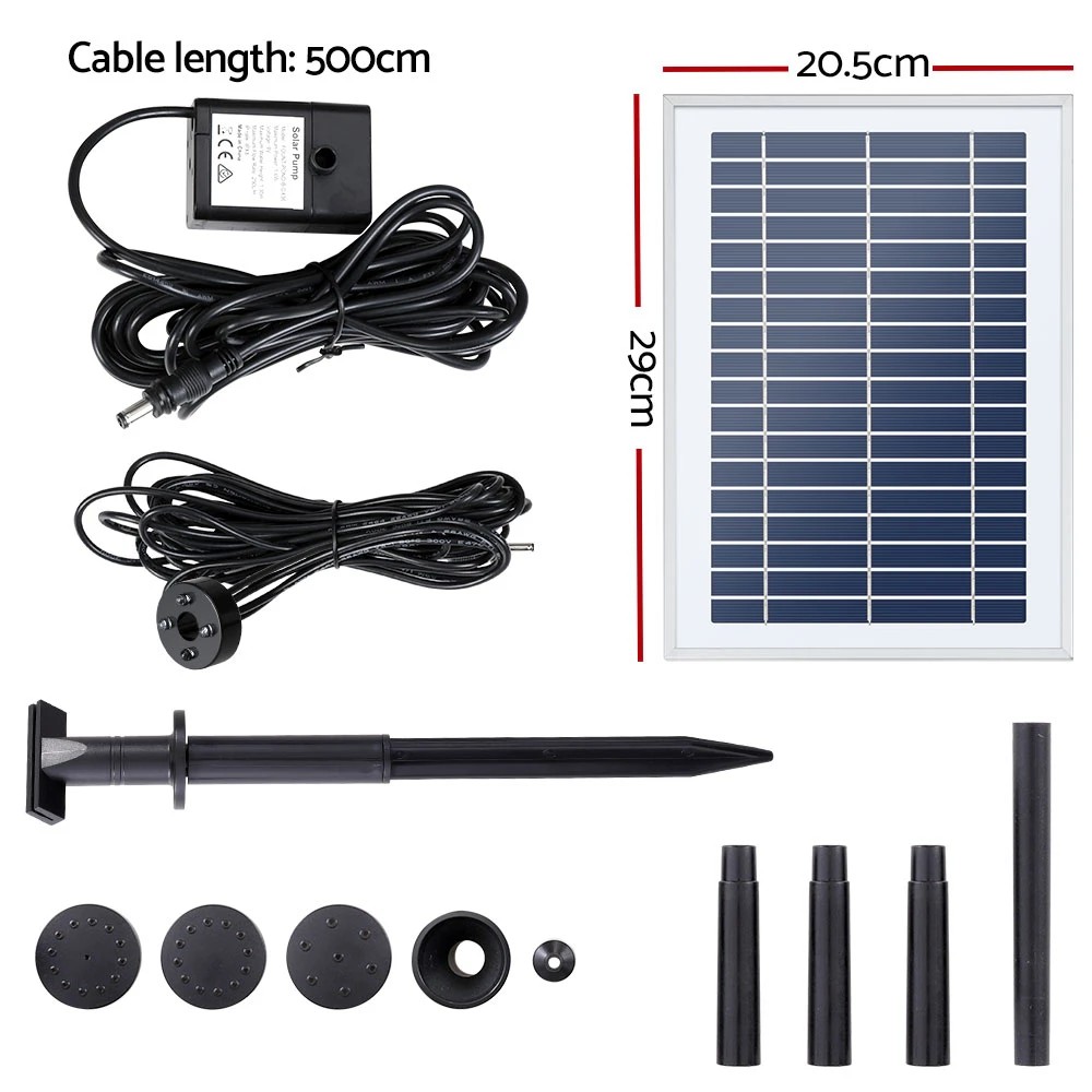 2 Gardeon Solar Pond Pump Submersible Water Fountain with Battery LED Lights 4.4FT - Black, 2 of 6