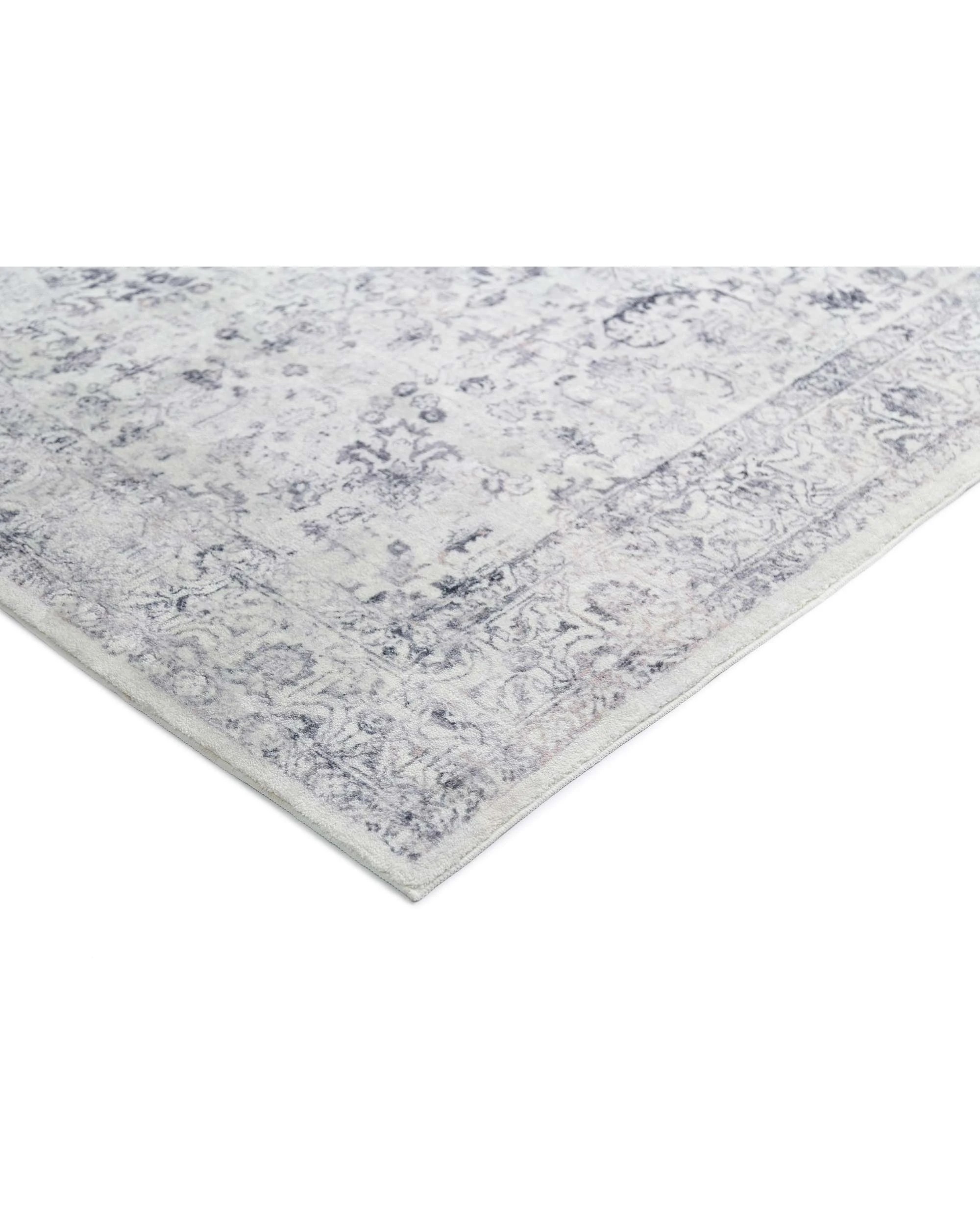 4 Loopsie Sakalar Floral Medallion Washable Rug-330cm x 240cm - Grey, 4 of 7