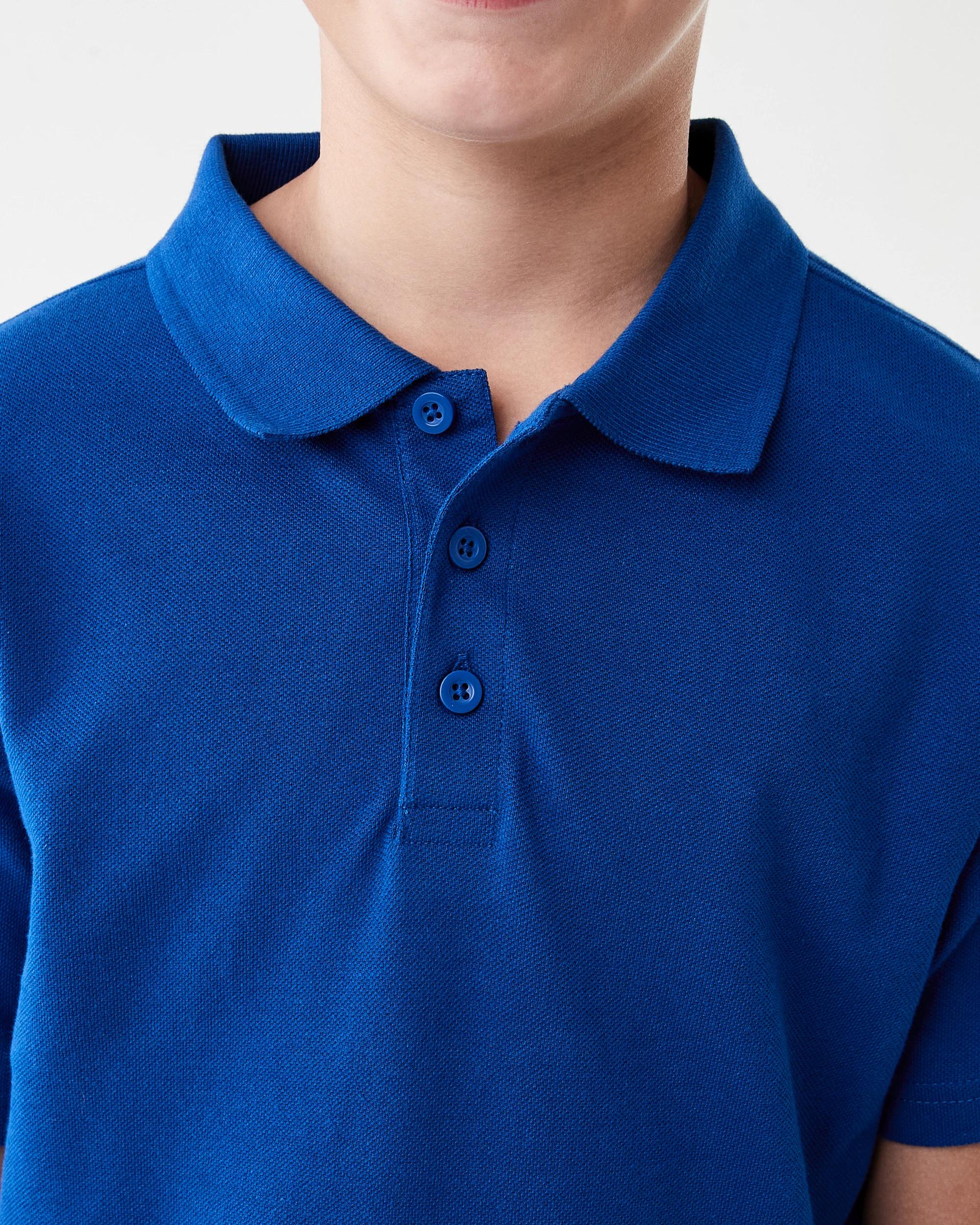 4 School Odour Shield Cotton Polo T-shirt Royal Blue, 4 of 6