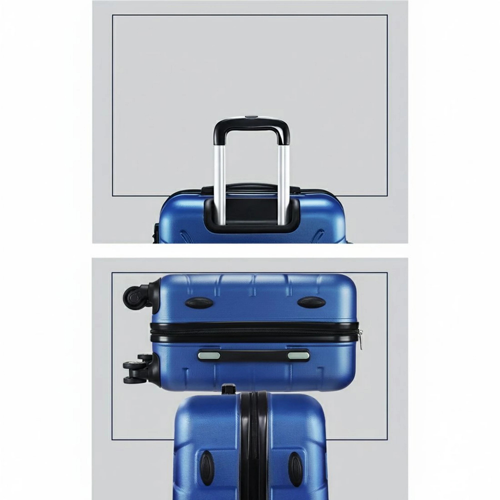 5 Wanderlite 3pc Luggage Trolley Travel Suitcase Set TSA Hard Shell Case Strap - Blue, 5 of 8