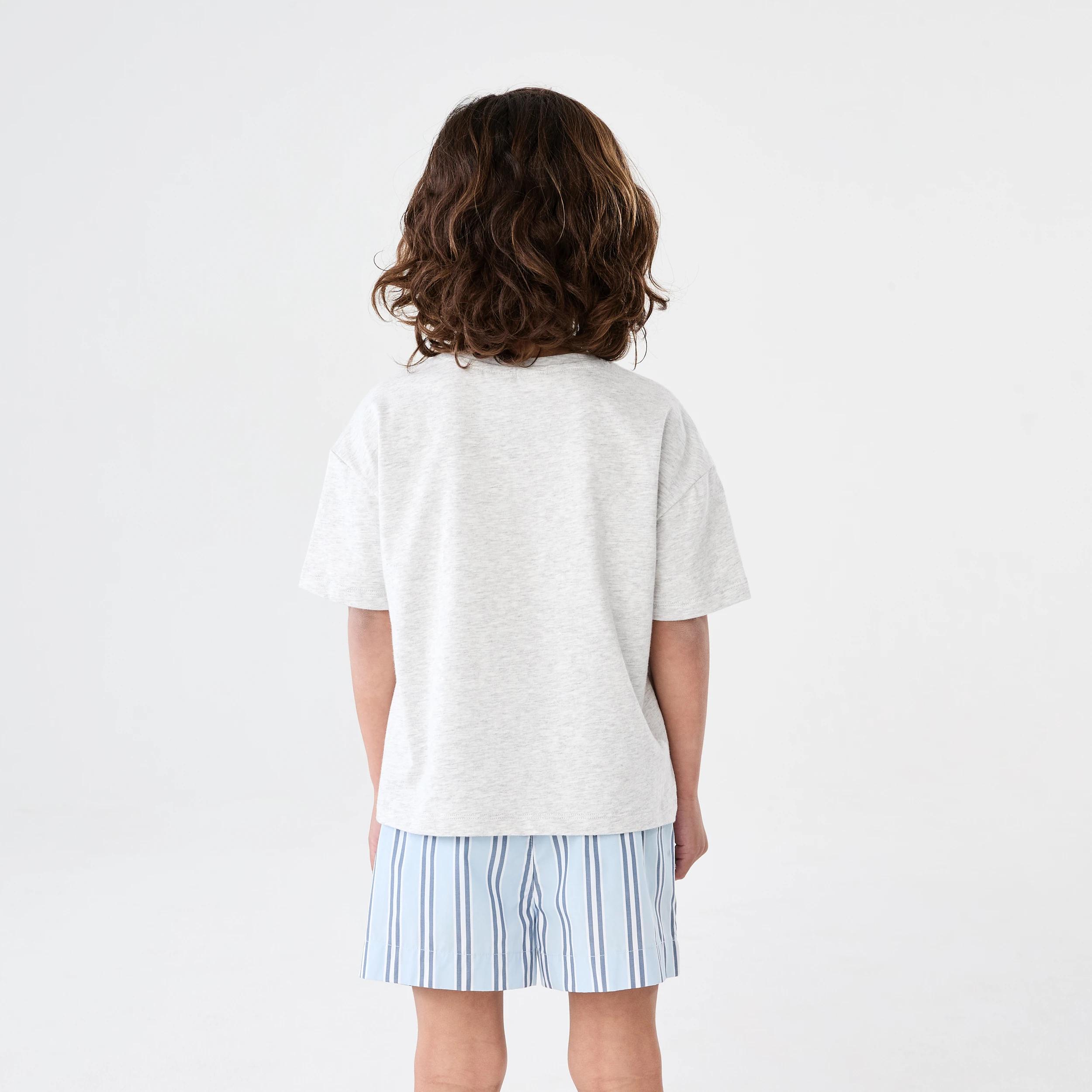 2 Short Sleeve Knit Woven Pyjama Set BLUE STRIPE, 2 of 9