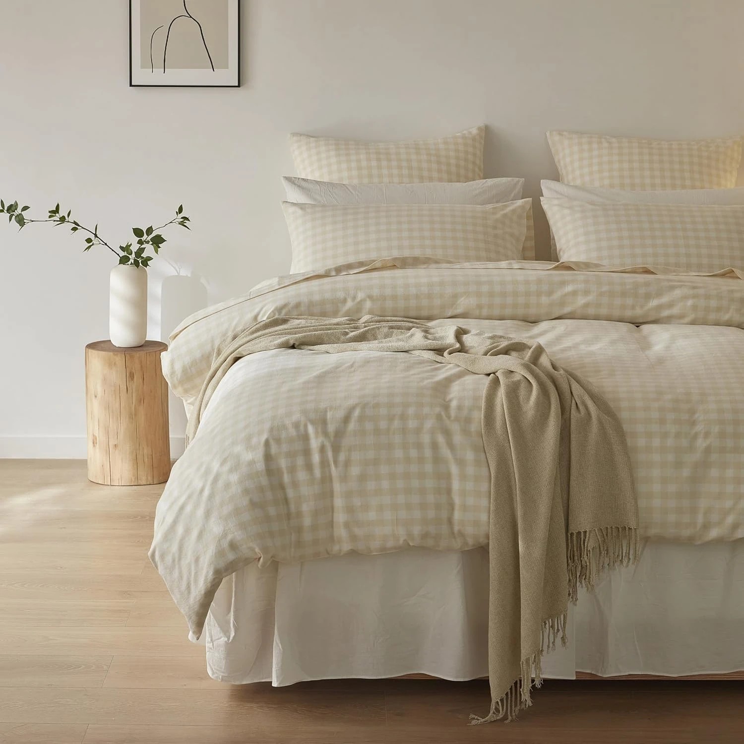 1 Gioia Casa Yarn-Dyed Vintage Washed Cotton Quilt Cover Set - Single Bed - Oatmeal, 1 of 7