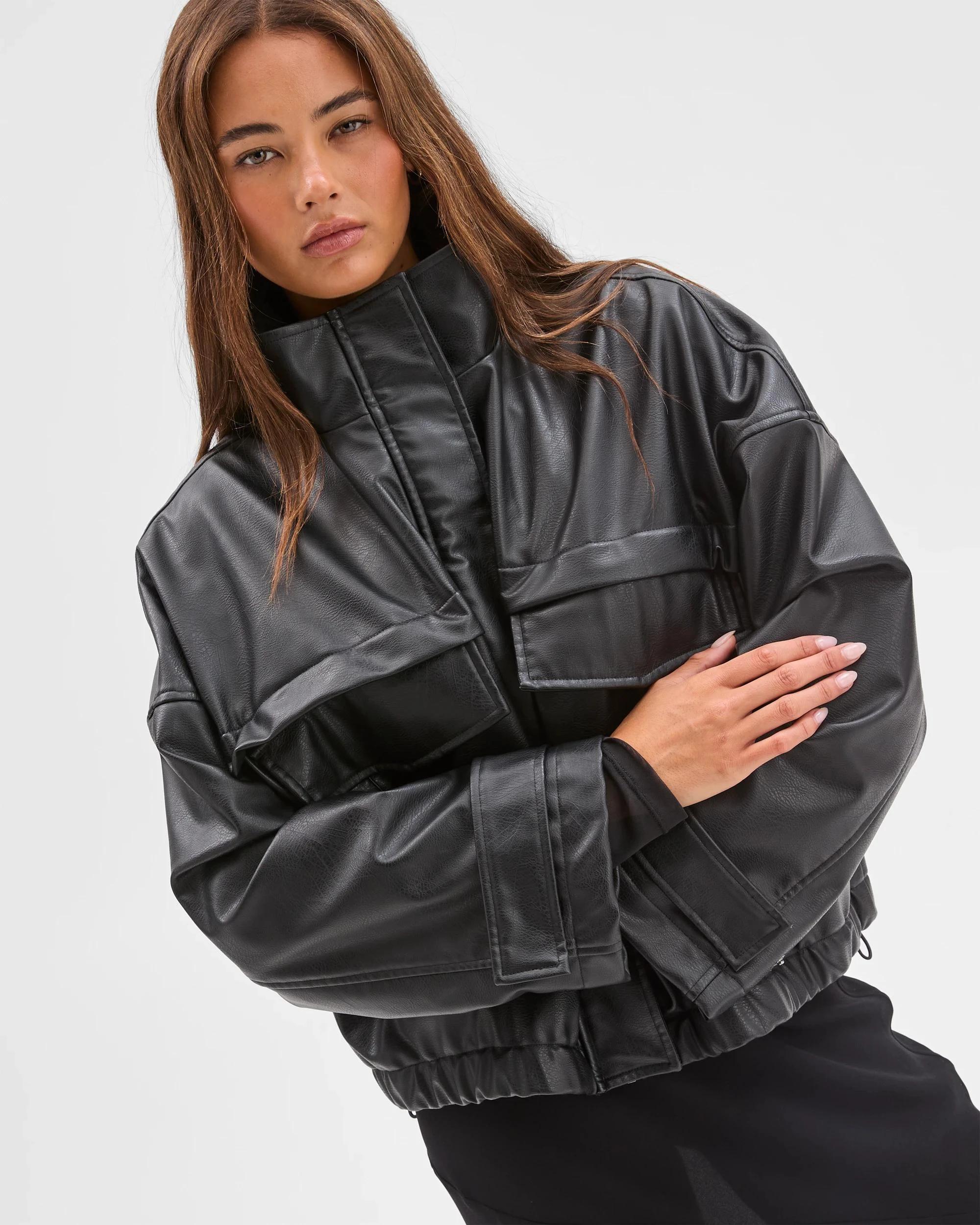 3 Lily Loves Funnel Neck Jacket BLACK, 3 of 6