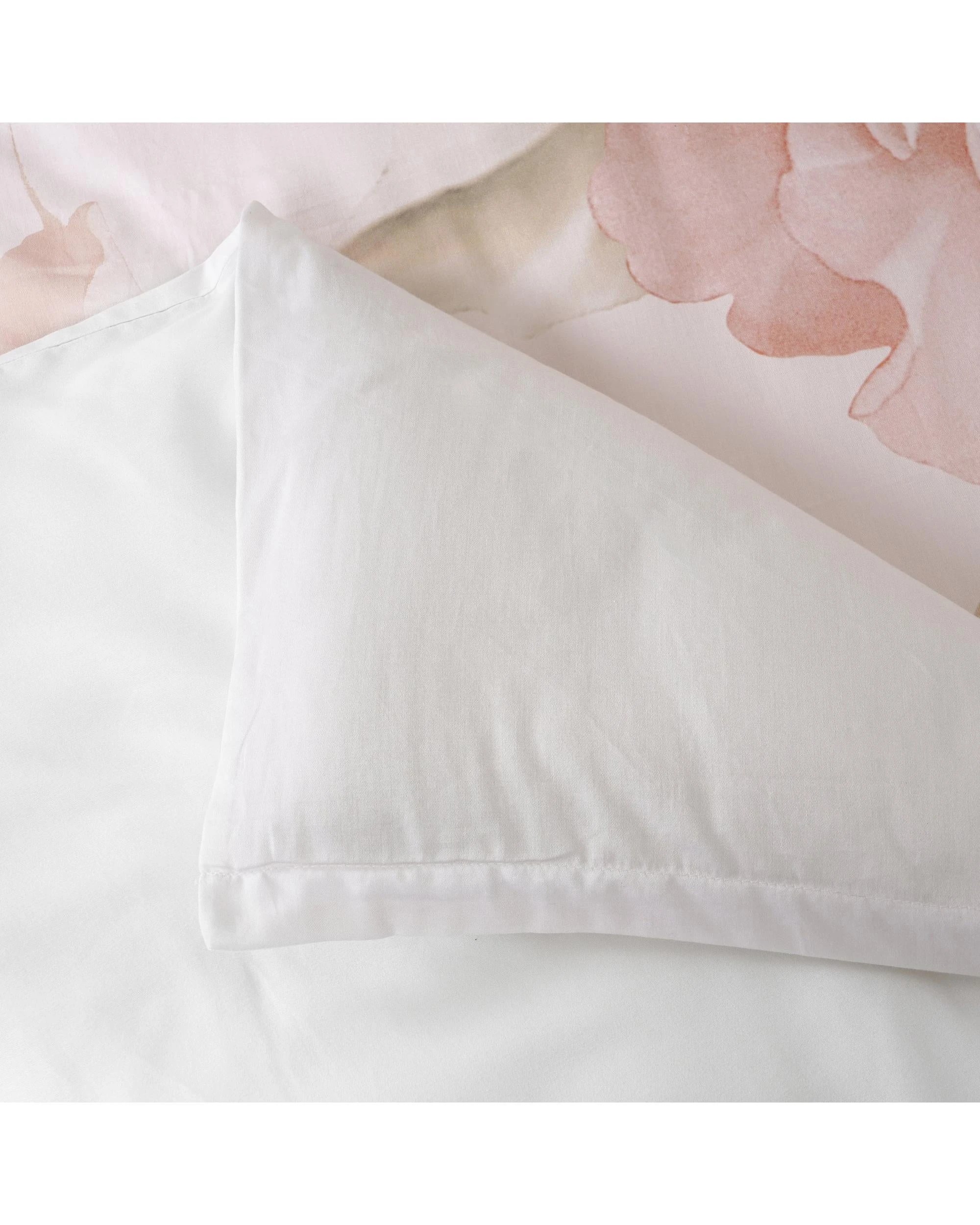 4 Bianca Bedding LAYLA Cotton Sateen Queen Quilt Cover Set (210cm x 210cm)
 - Queen Bed
 - white, 4 of 5