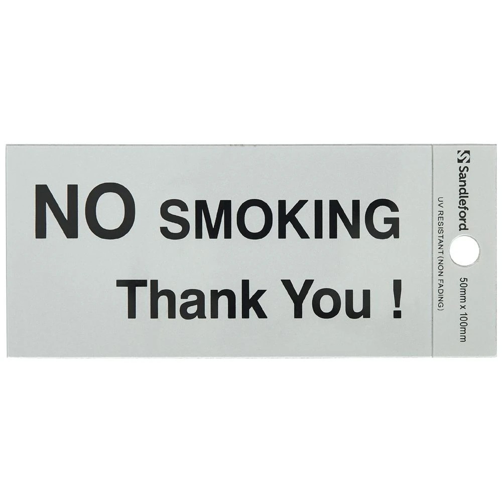 1 Sandleford No Smoking Self-adhesive Sign 100 x 50mm, 1 of 1