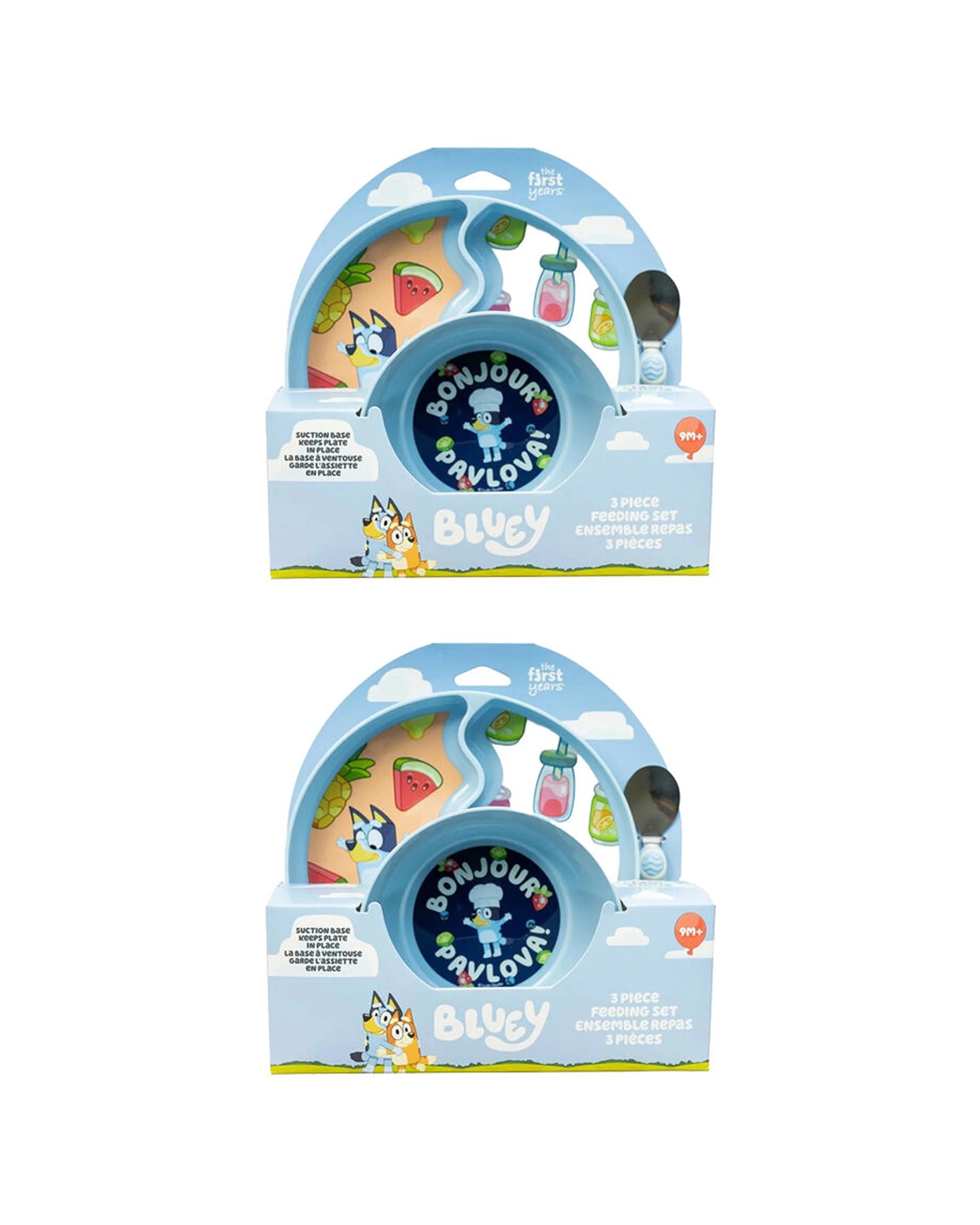 1 The First Years Bluey Toddler Feeding Set With Bowl Plate Spoon BPA Free 2x 3pc - Multi, 1 of 6