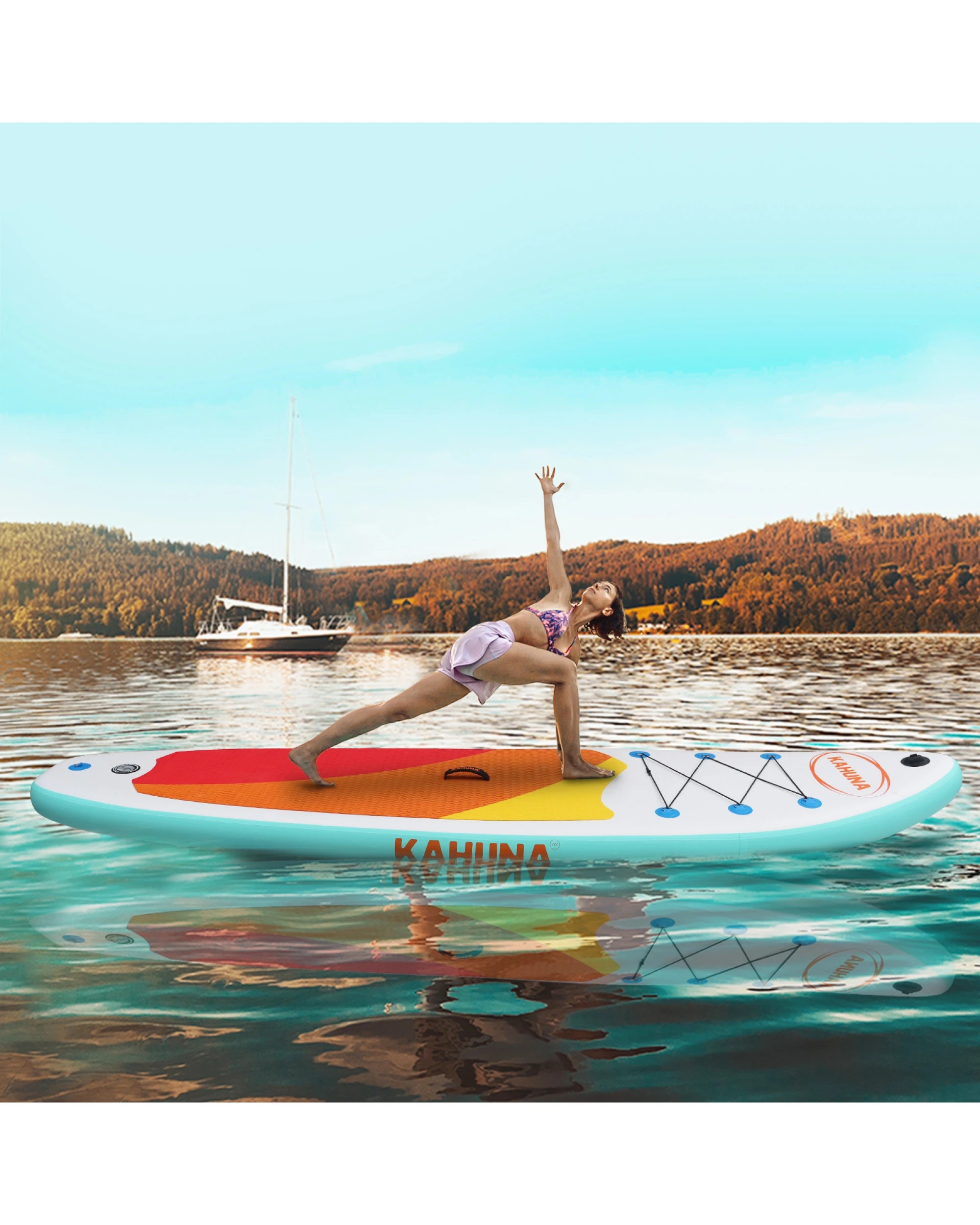 6 Kahuna Hana Inflatable Stand Up Paddle Board 11FT SUP Paddleboard - White, 6 of 10