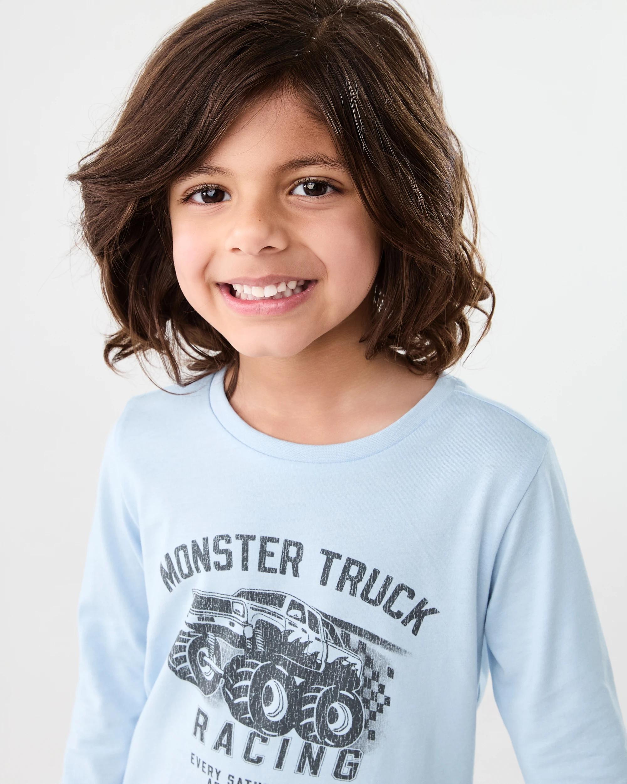 2 Knit Pyjama Set Blu Truck, 2 of 7