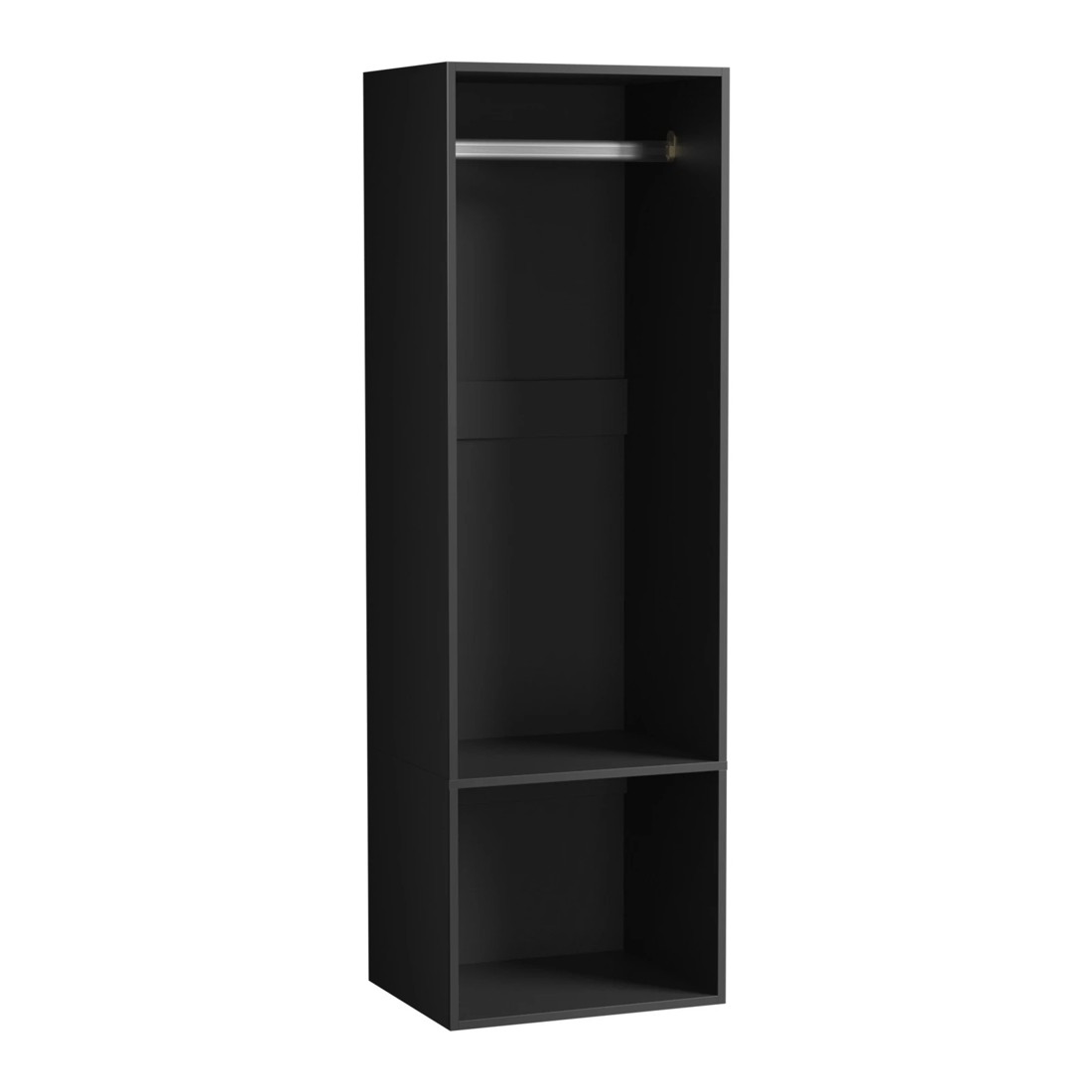 5 Oikiture Open Wardrobe Shelf Unit Clothes Storage 2 Shelves Hanging Rail
 - Black, 5 of 10
