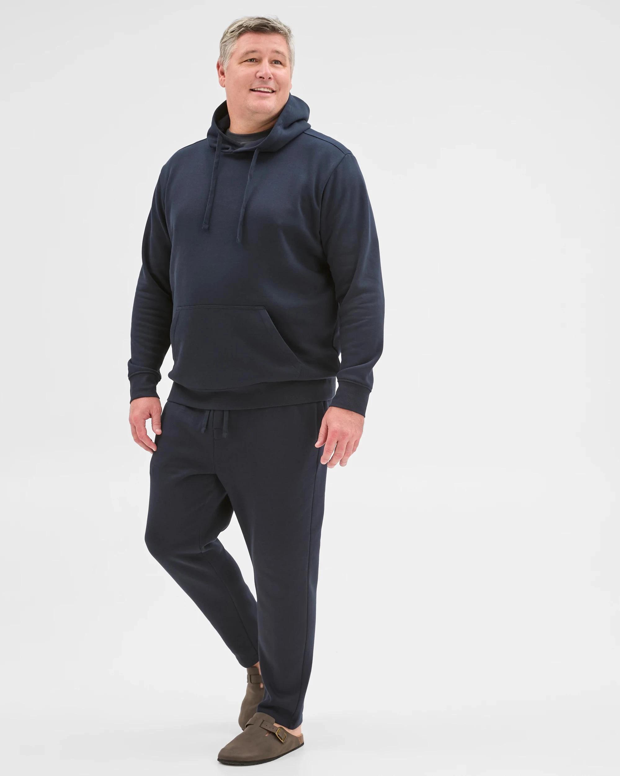 1 Target Man Plus Plus Size Australian Cotton Blend Fleece Popover Jumper NAVY BLUE, 1 of 5