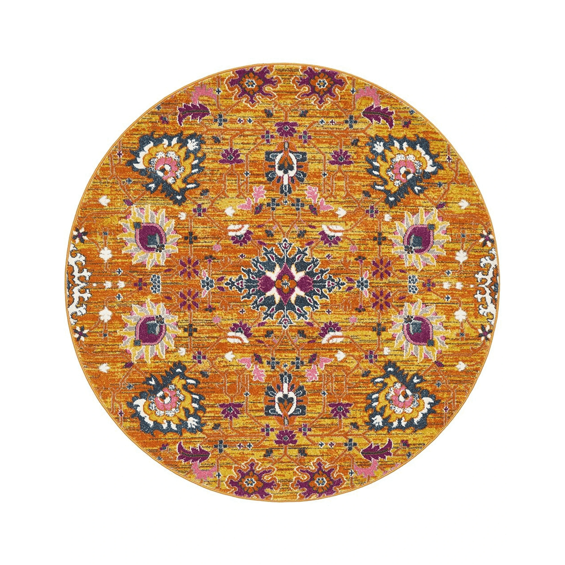 1 Rug Culture Babylon 210cm Round Rug — Rust Polypropylene, Power-Loomed (Made in Turkey) - Red, 1 of 7