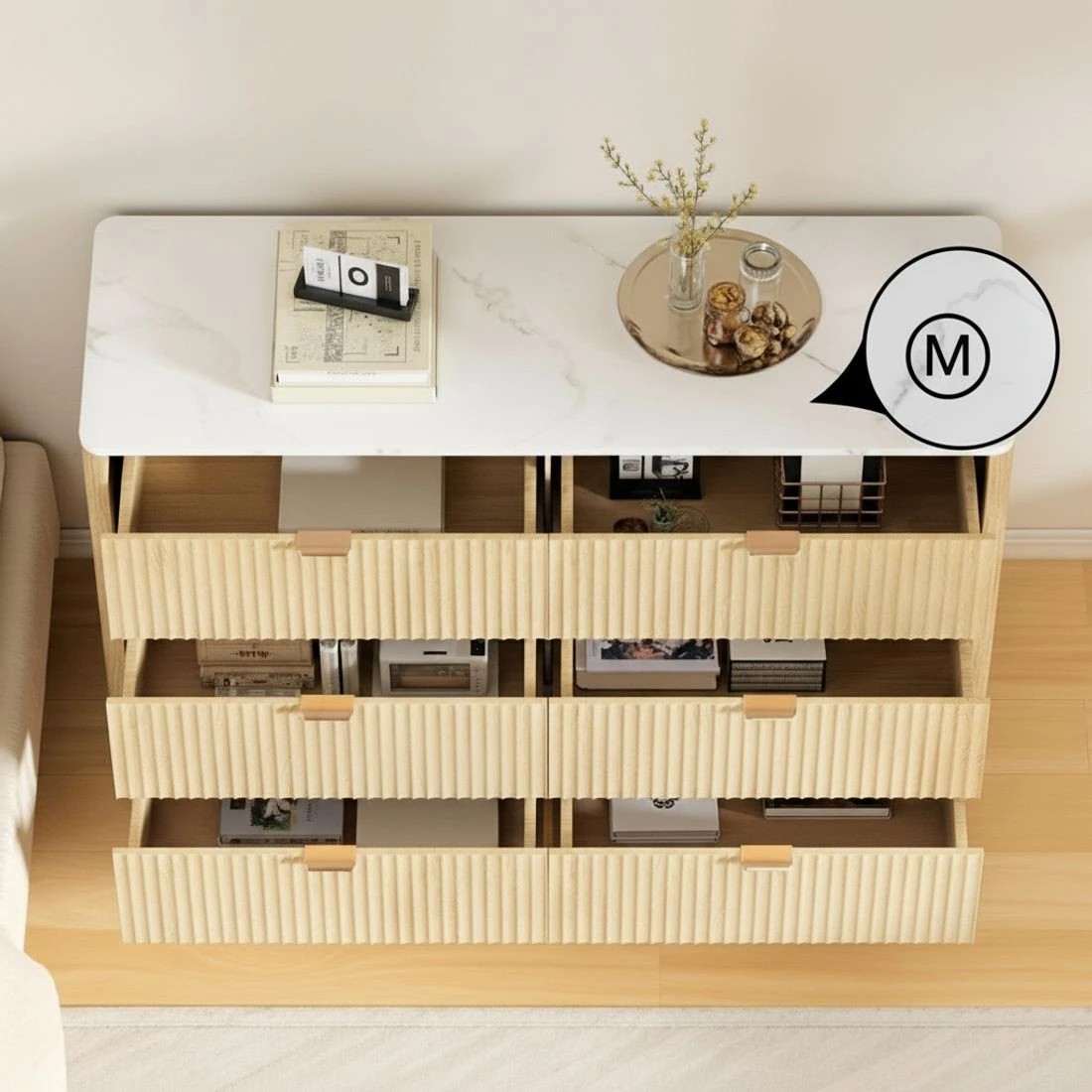 7 Artiss 6 Chest of Drawers Dresser Table - Brown, 7 of 10