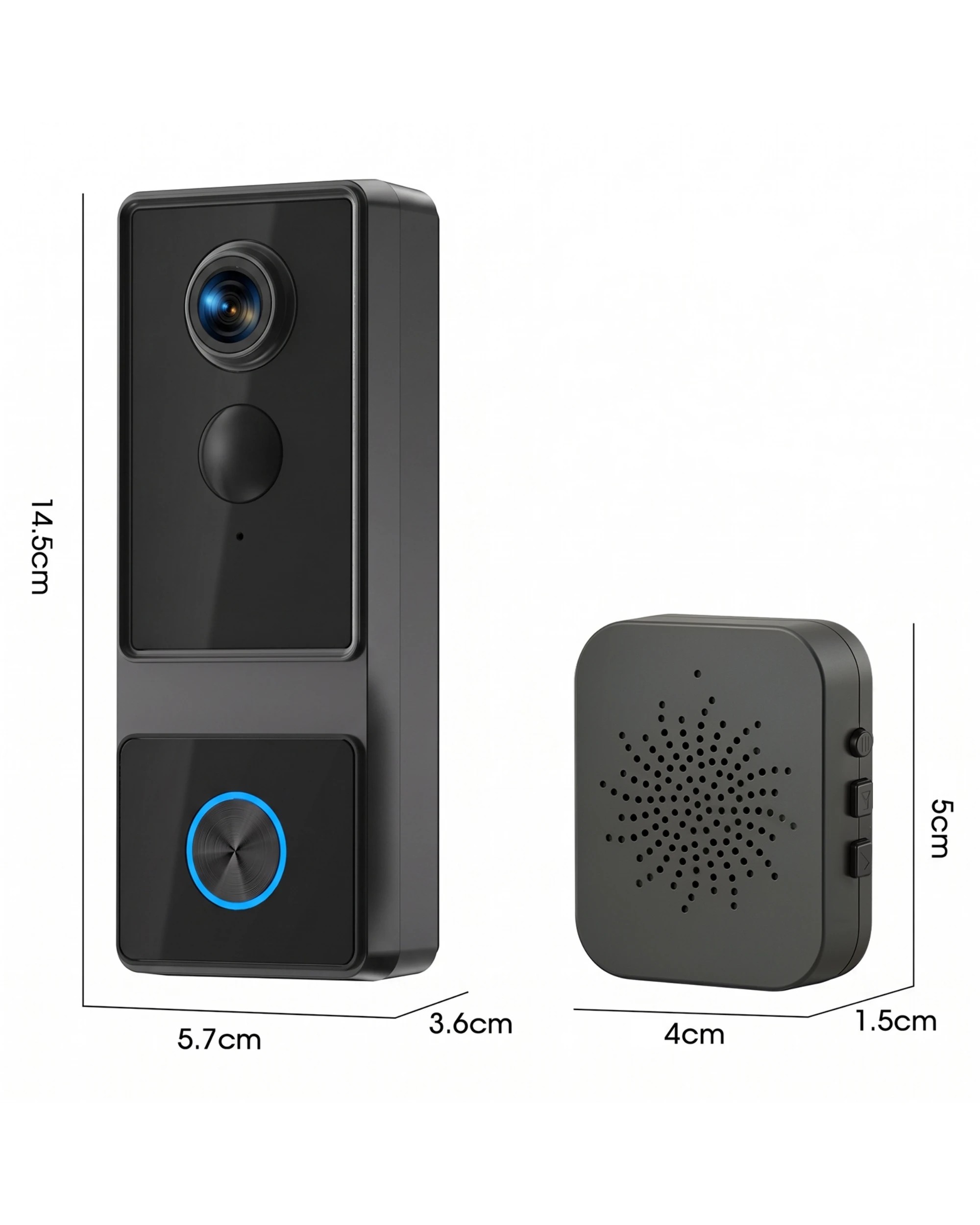 6 Advwin Wireless Video Doorbell Camera with Chime, Smart Human Detection - Black, 6 of 6