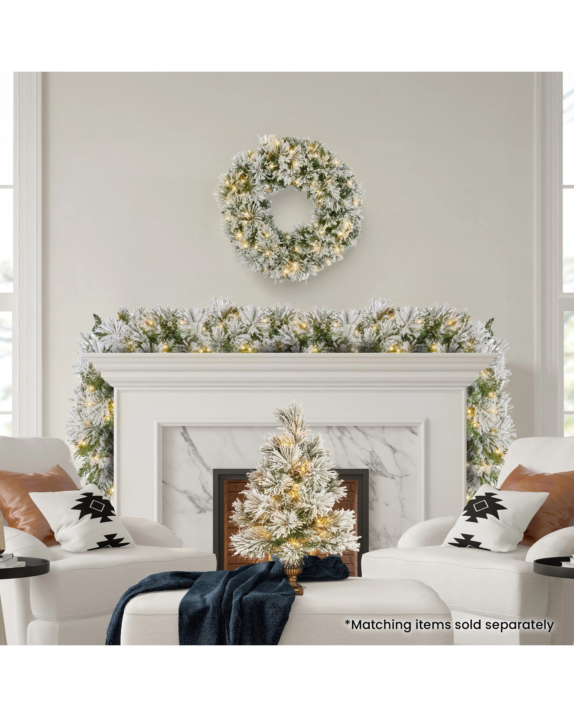 7 Christabelle 61cm Snow Christmas Wreath Lush Majestic Front Door Decoration Ornament, 7 of 8