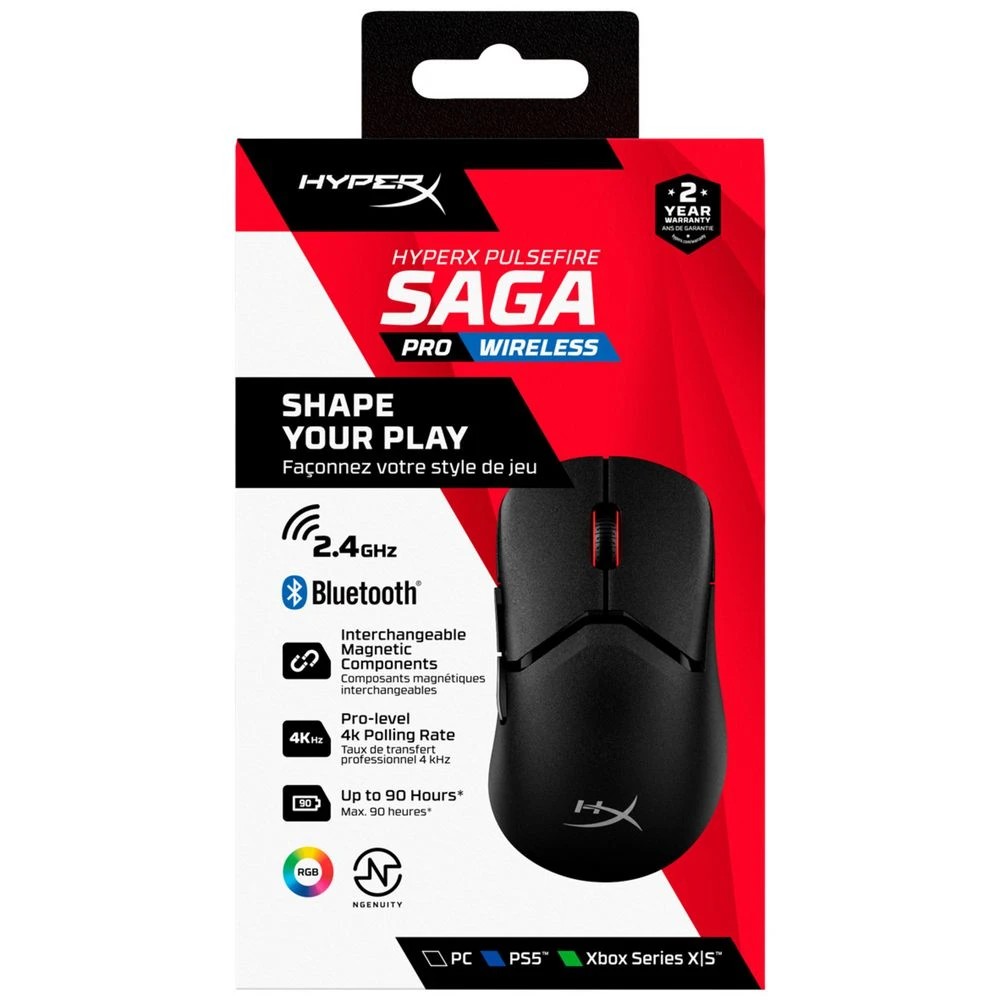 7 Hyper X Pulsefire Saga Pro Wireless Gaming Mouse Black, 7 of 7
