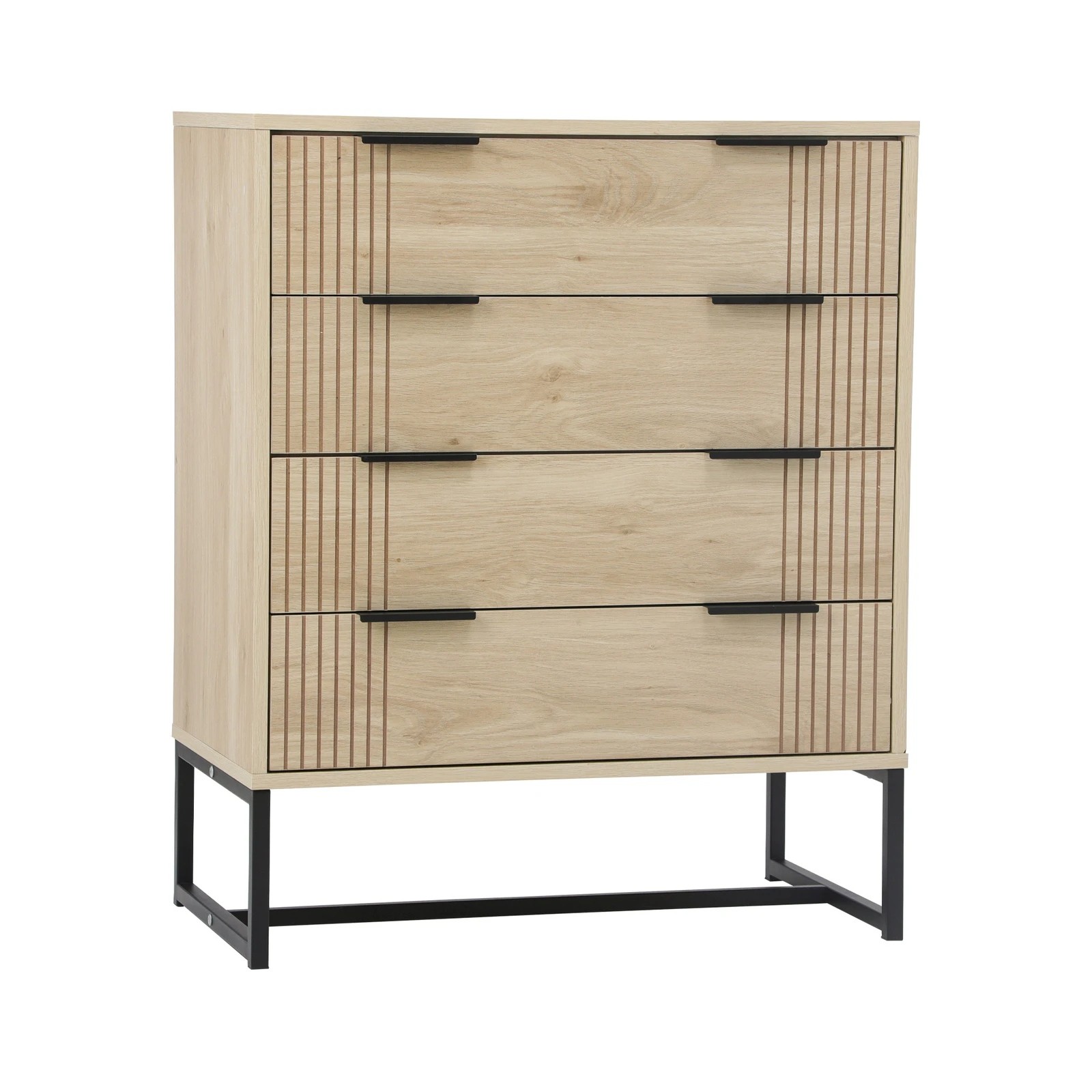 6 Oikiture 4 Chest Of Drawers Storage Cabinet Dresser Table
 - Natural, 6 of 10