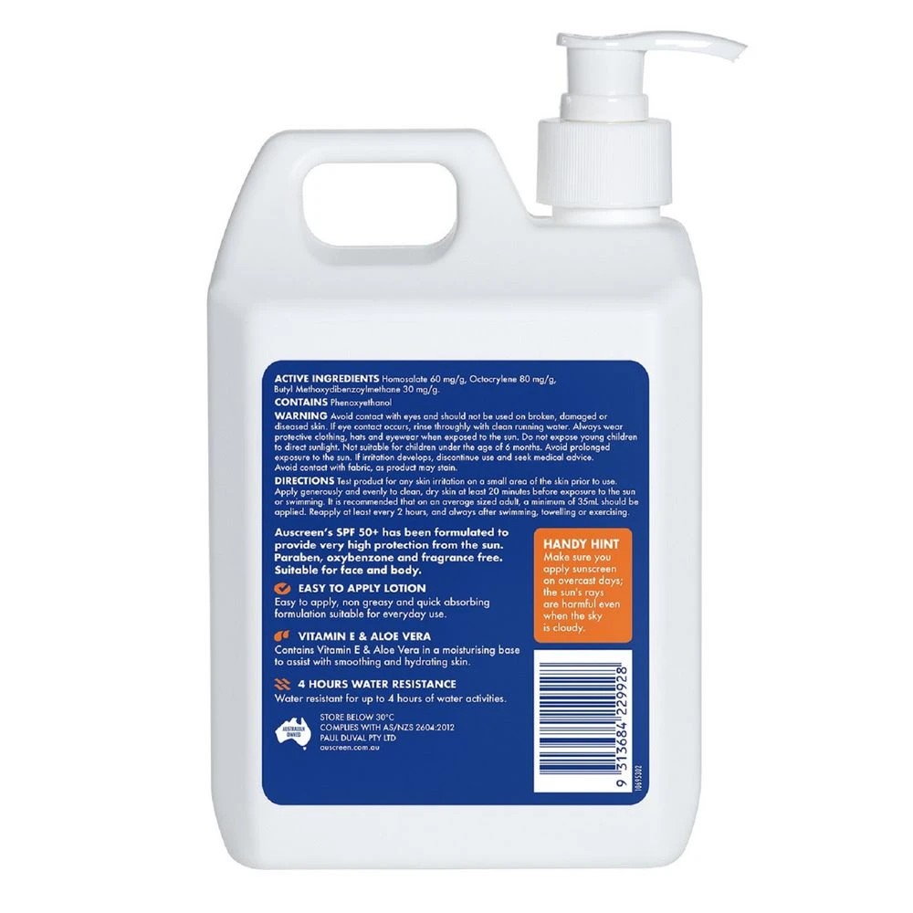 2 Auscreen Ultra Protect SPF50+ Sunscreen 1L, 2 of 2