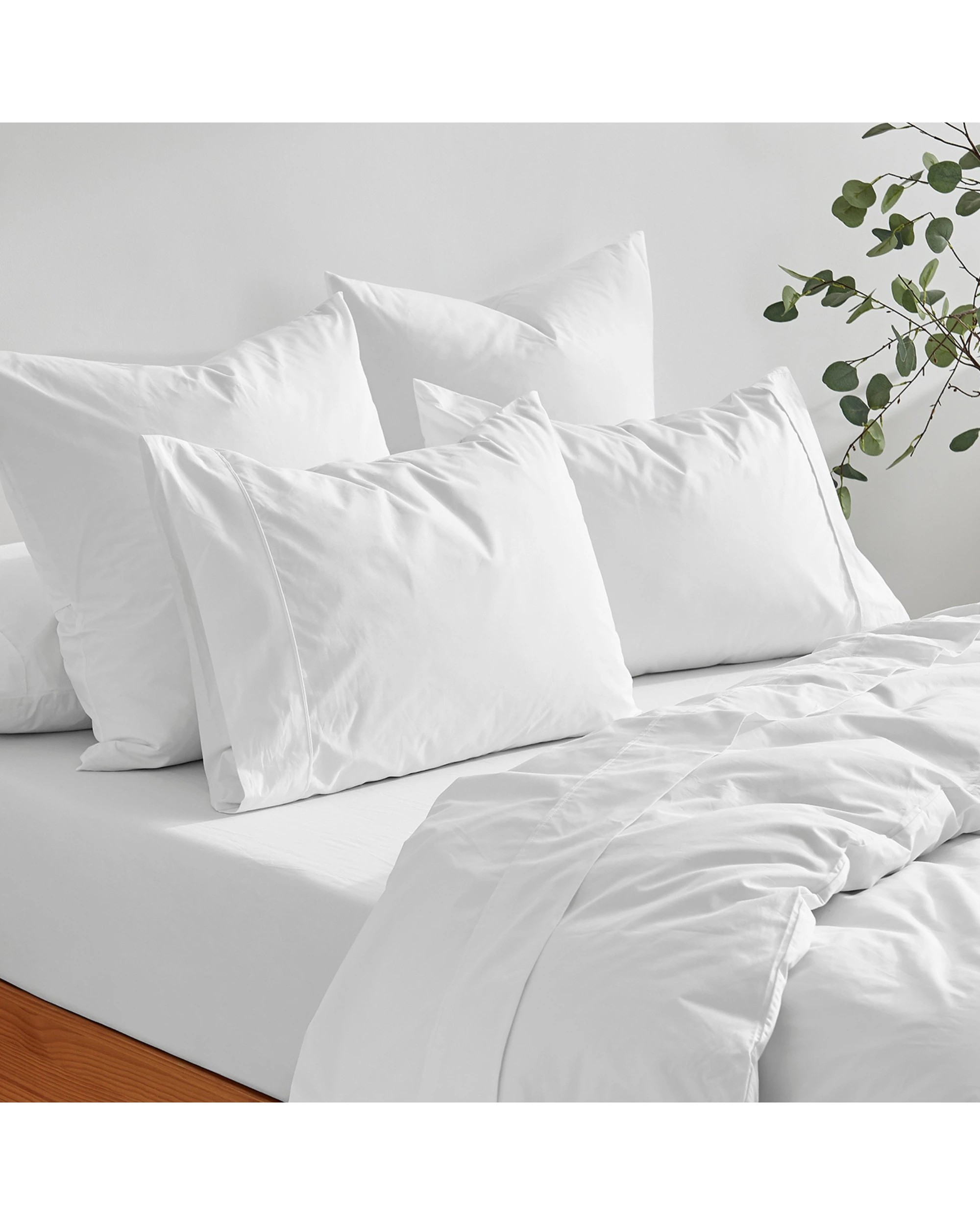 6 Dreamaker 300TC Cotton Percale Sheet Set - Double Bed - White, 6 of 8