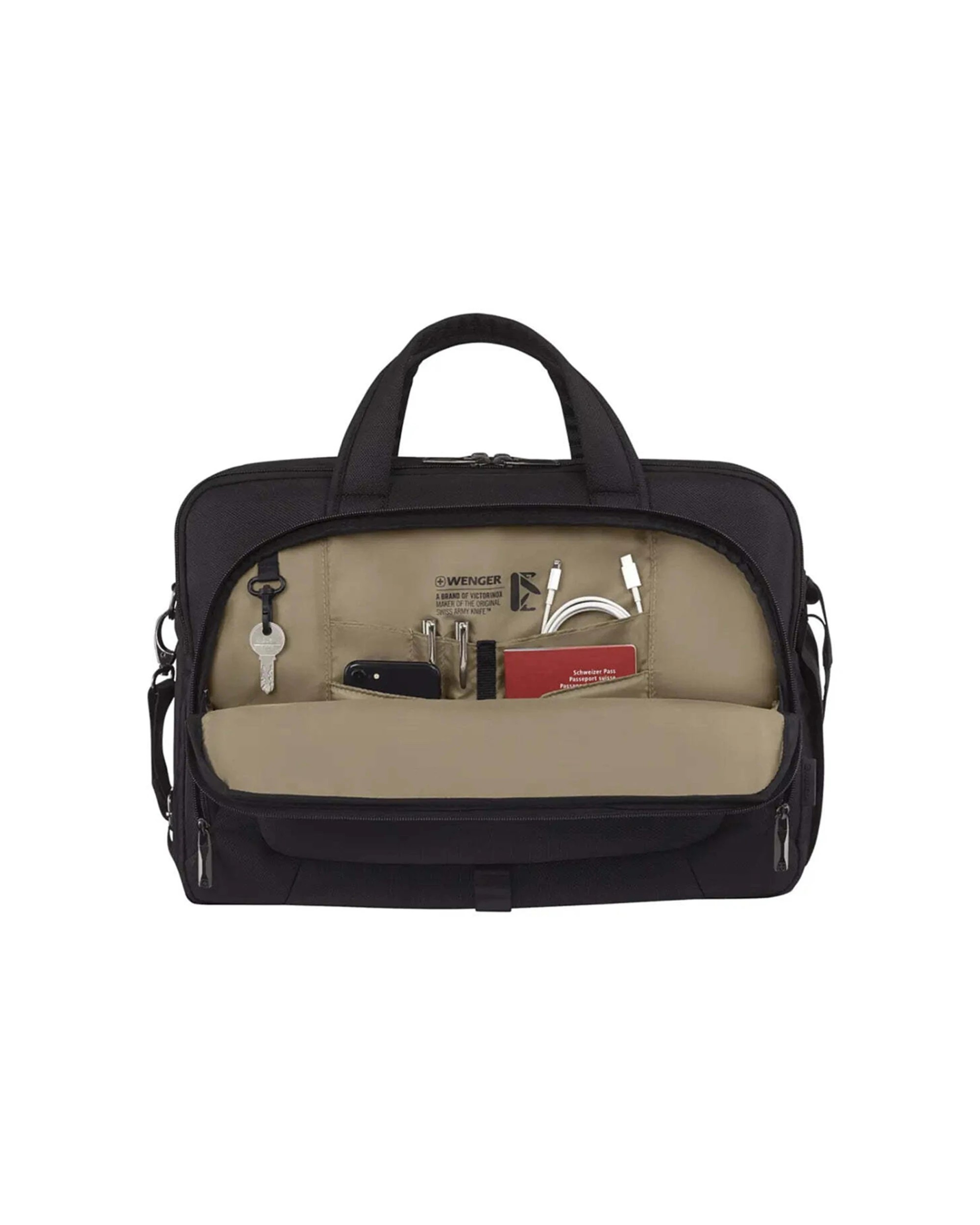 6 Wenger Icons Meteor 14-16in Laptop Brief with Tablet Pocket Triple Protect SmartOrg 22L - Black, 6 of 7