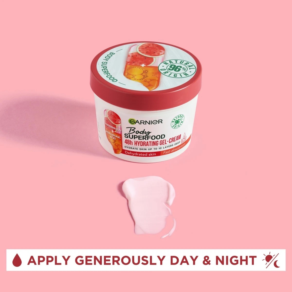6 Garnier Body Superfood 48H Hydrating Gel-Cream - Watermelon and Hyaluronic Acid, 6 of 8