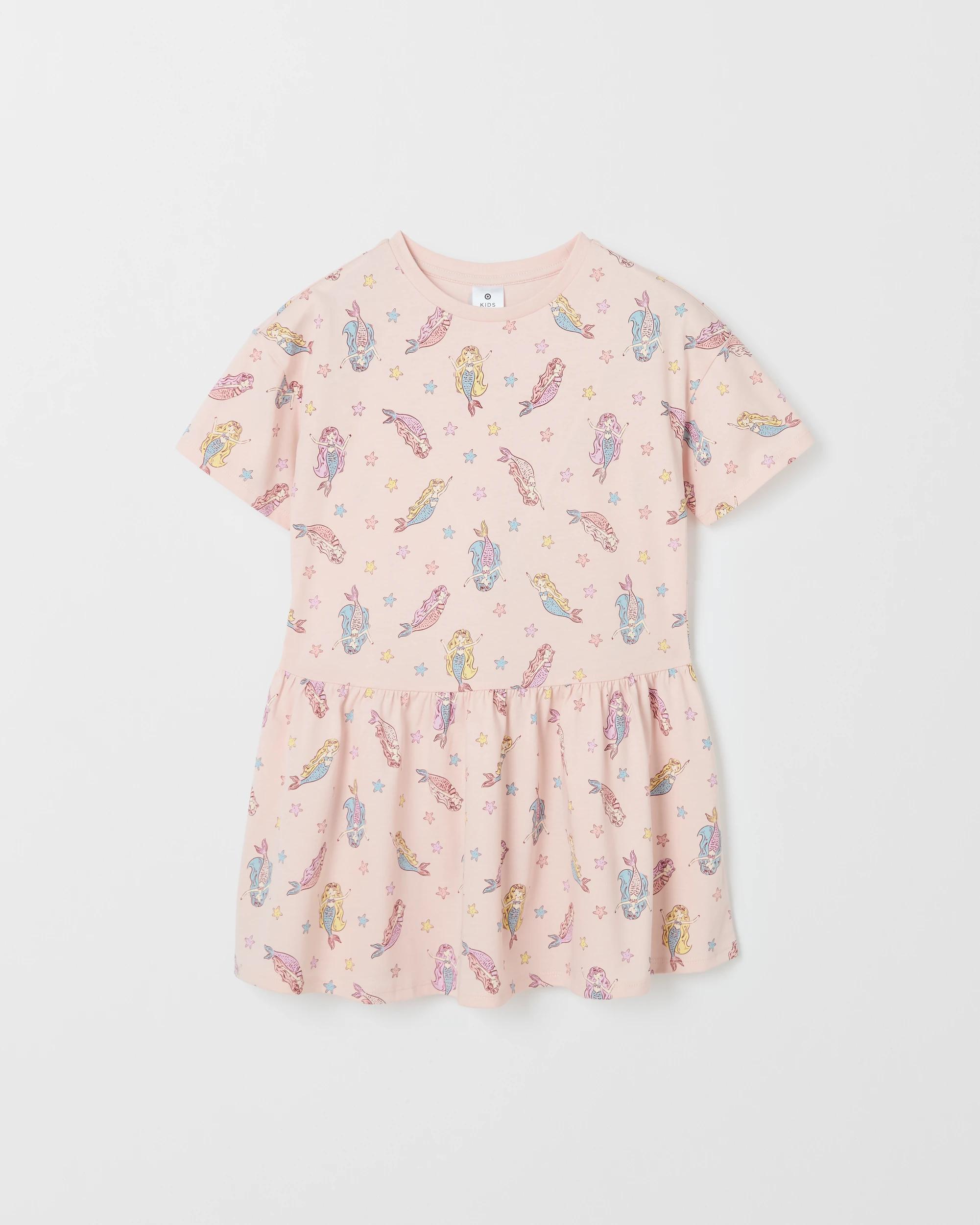3 Target Kids Australian Cotton 2 Pack Core Dress MERMAID AOP PURPLE, 3 of 4