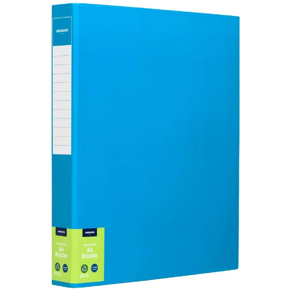 1 J.Burrows A4 Binder 2 D-Ring 25mm Gloss Blue, 1 of 6