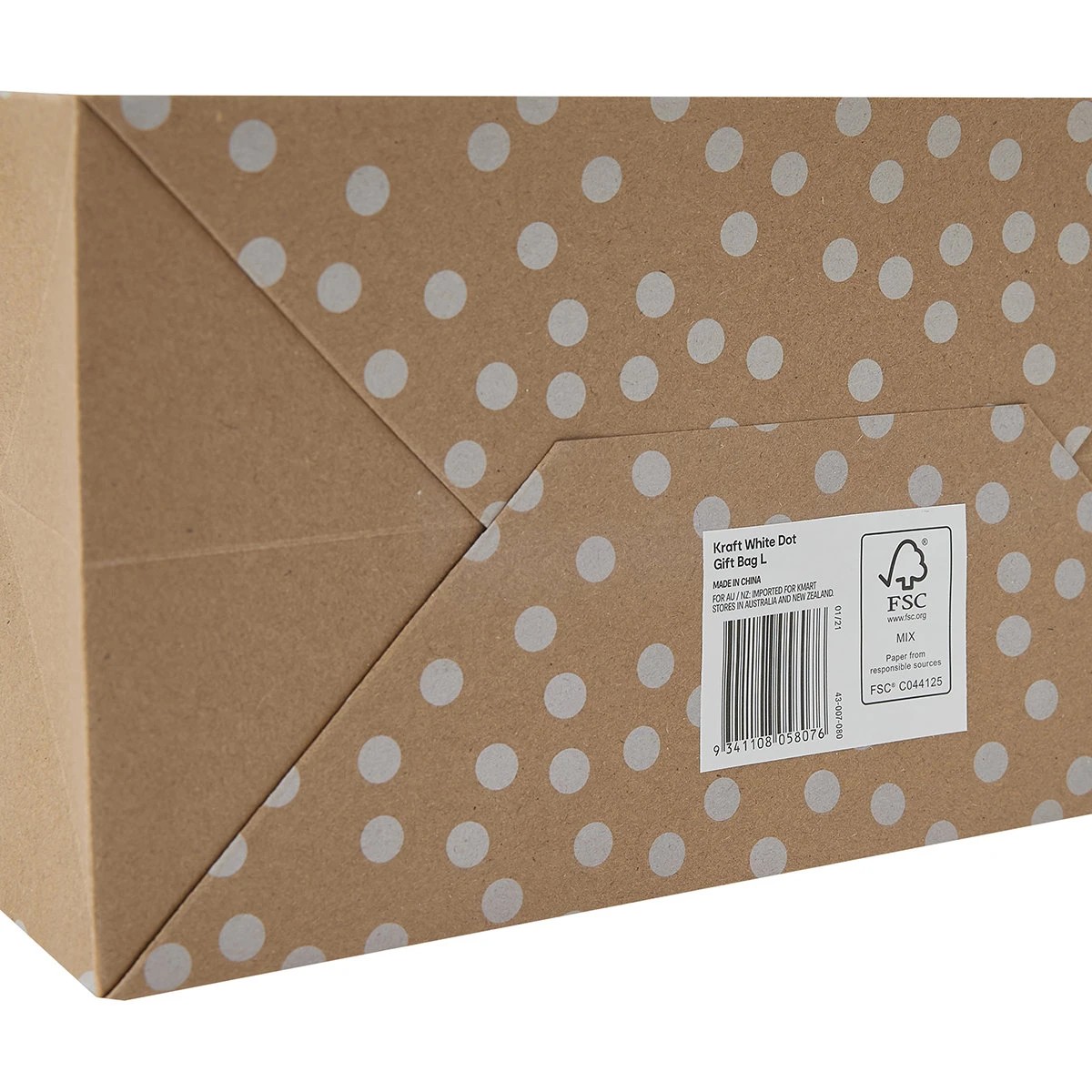 5 Kraft White Dot Gift Bag - Large, 5 of 8