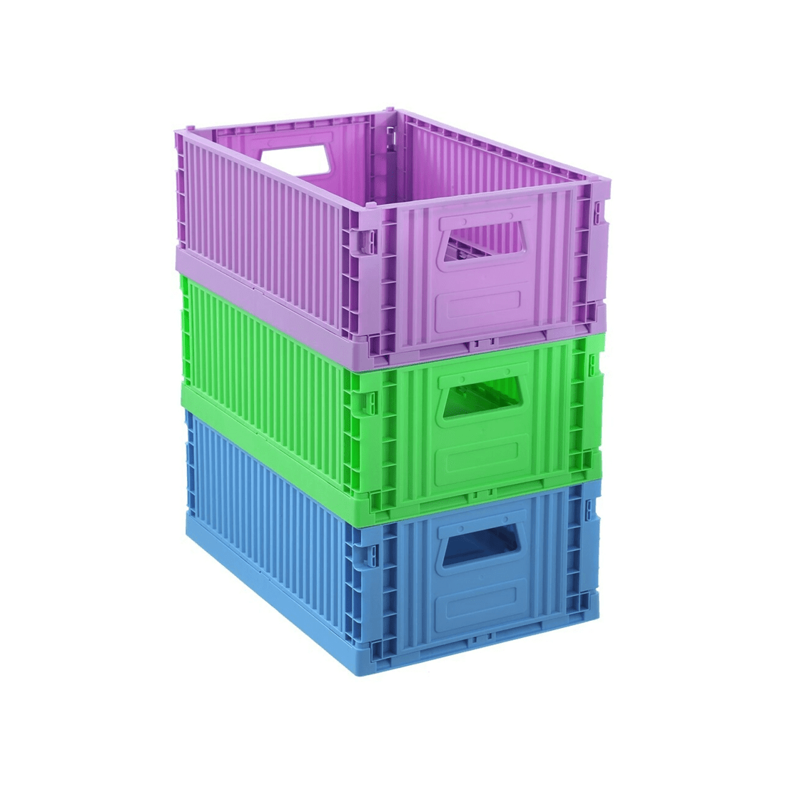 4 BOXSWEDEN Foldaway Crate Storage 43cm x 29cm x 16cm Collapsible Stackable
 - multi, 4 of 8