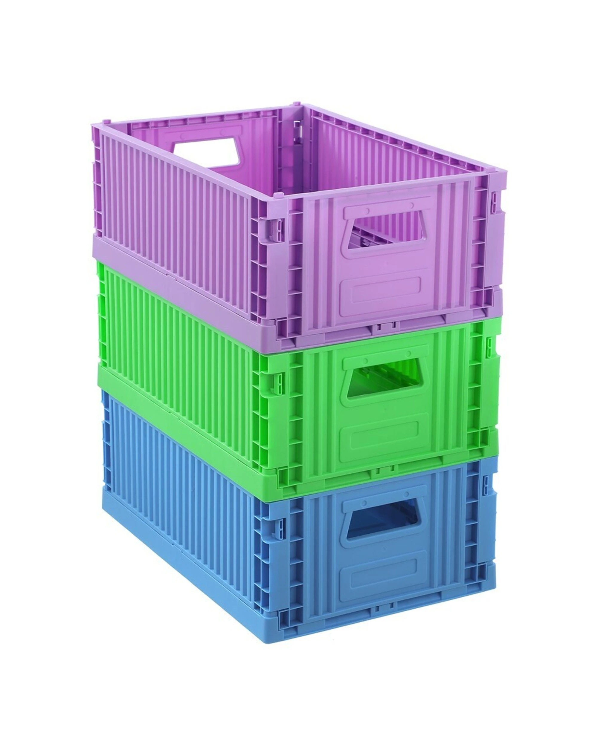 4 Boxsweden Foldaway Crate Storage 43cm x 29cm x 16cm Collapsible Stackable - Assorted, 4 of 9