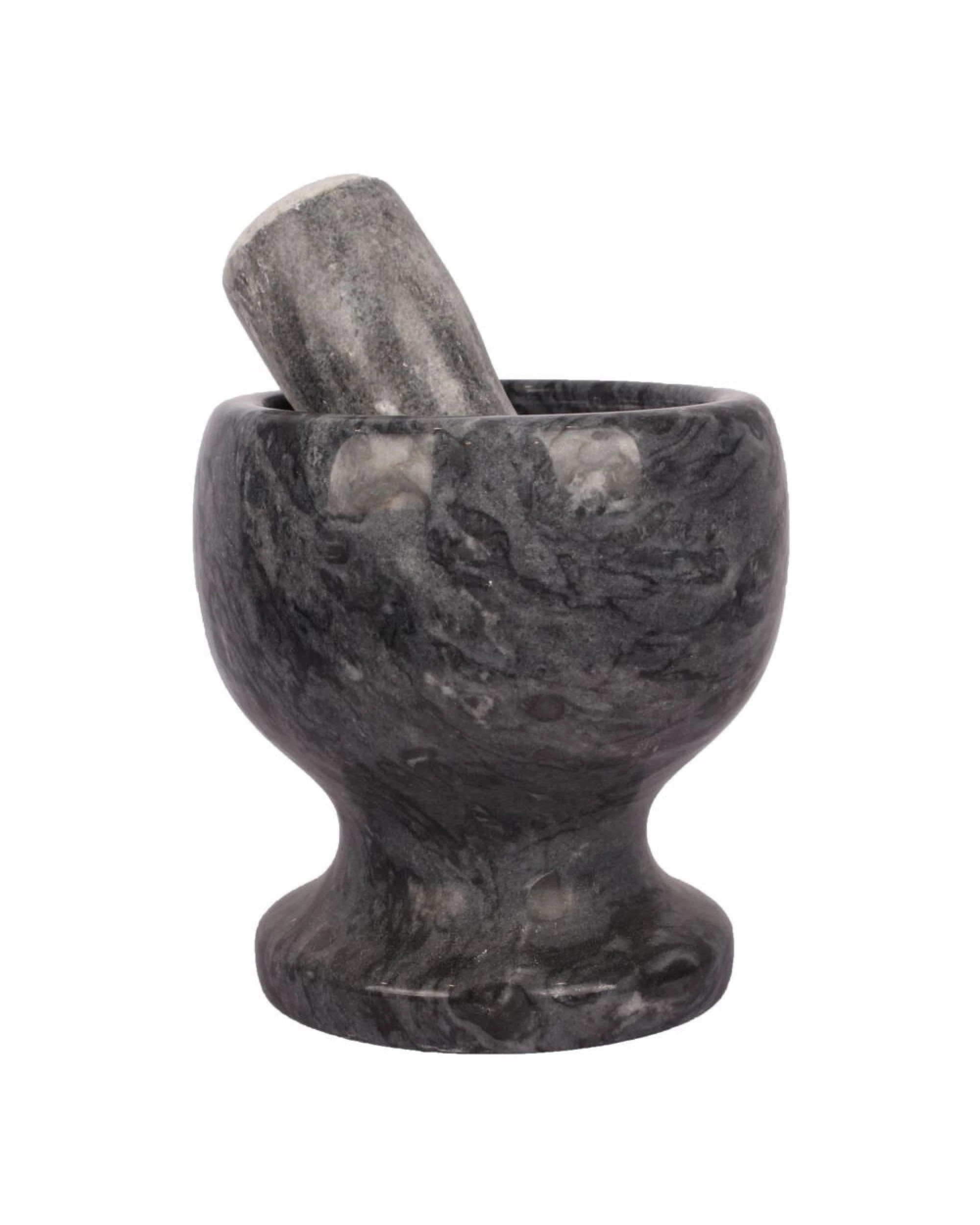 1 BR Home Stone Mortar & Pestle Herbs Spices Grinder in Dark Grey, 1 of 6